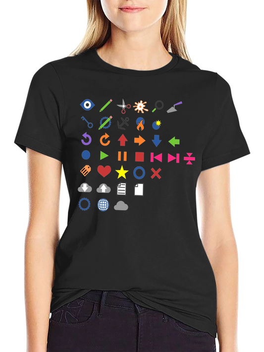 Icon Graphic Print Black T-Shirt