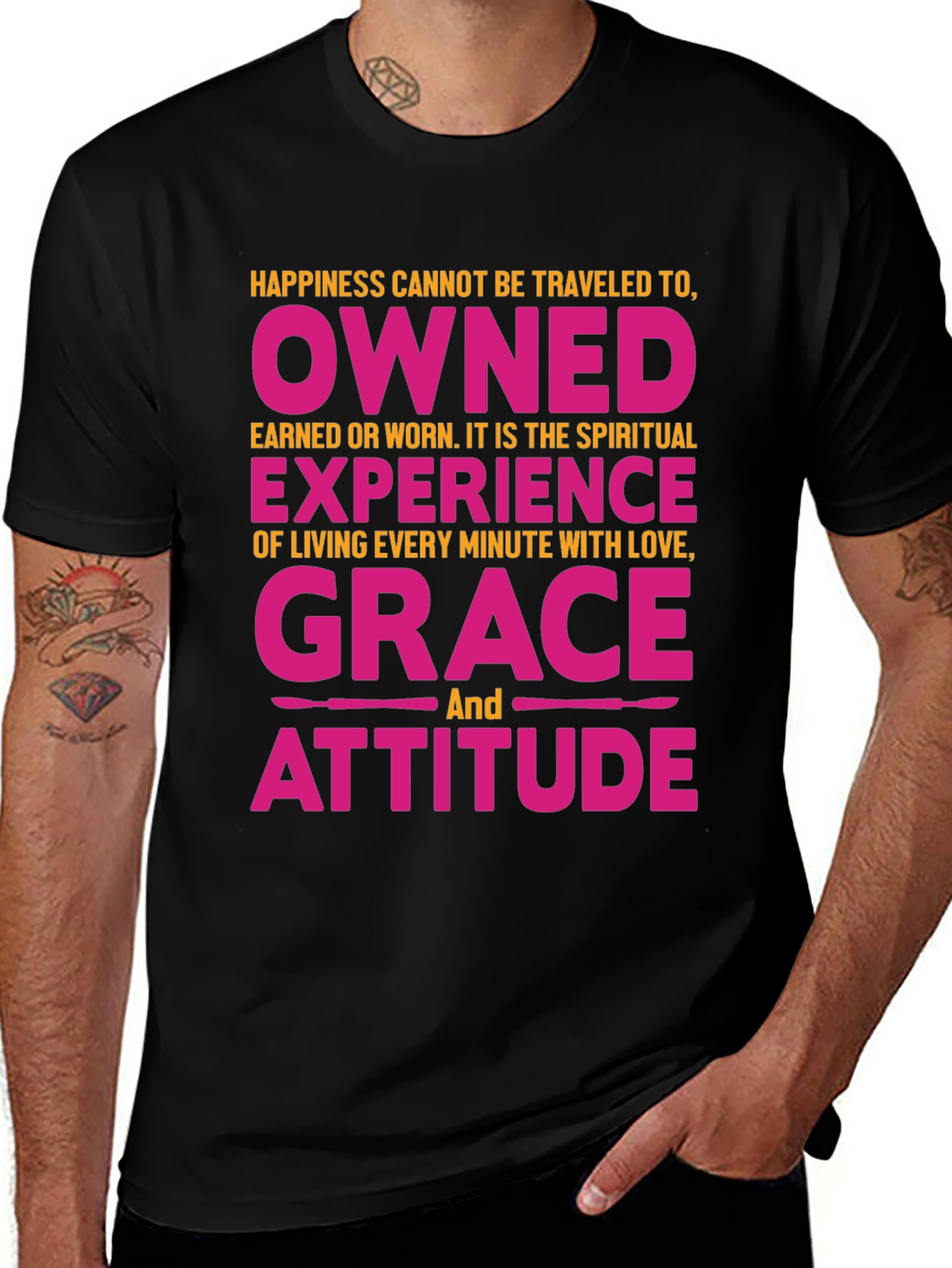 Happiness Grace Attitude Graphic Tee