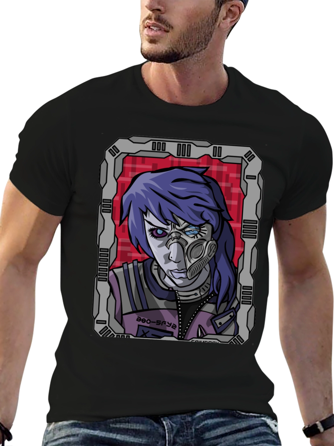 Cyberpunk Anime Graphic Tee - Futuristic Style