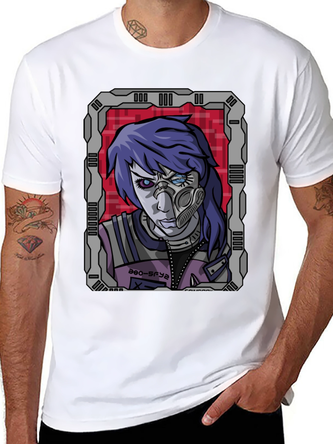 Cyberpunk Anime Graphic Tee - Futuristic Style