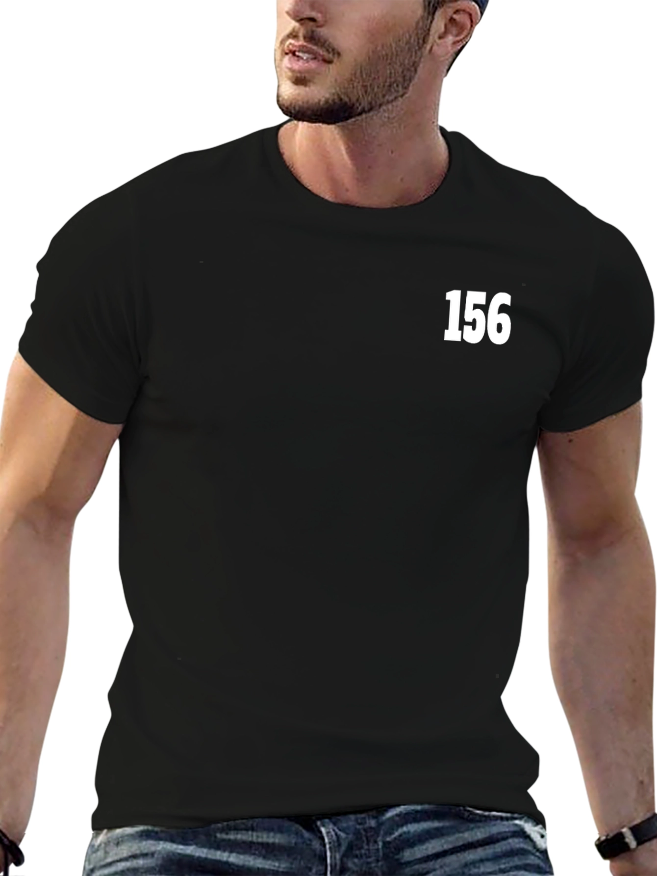 Black T-Shirt with 156 Text