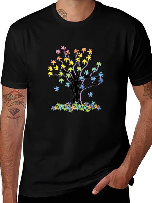 Autism Awareness Puzzle Tree T-Shirt