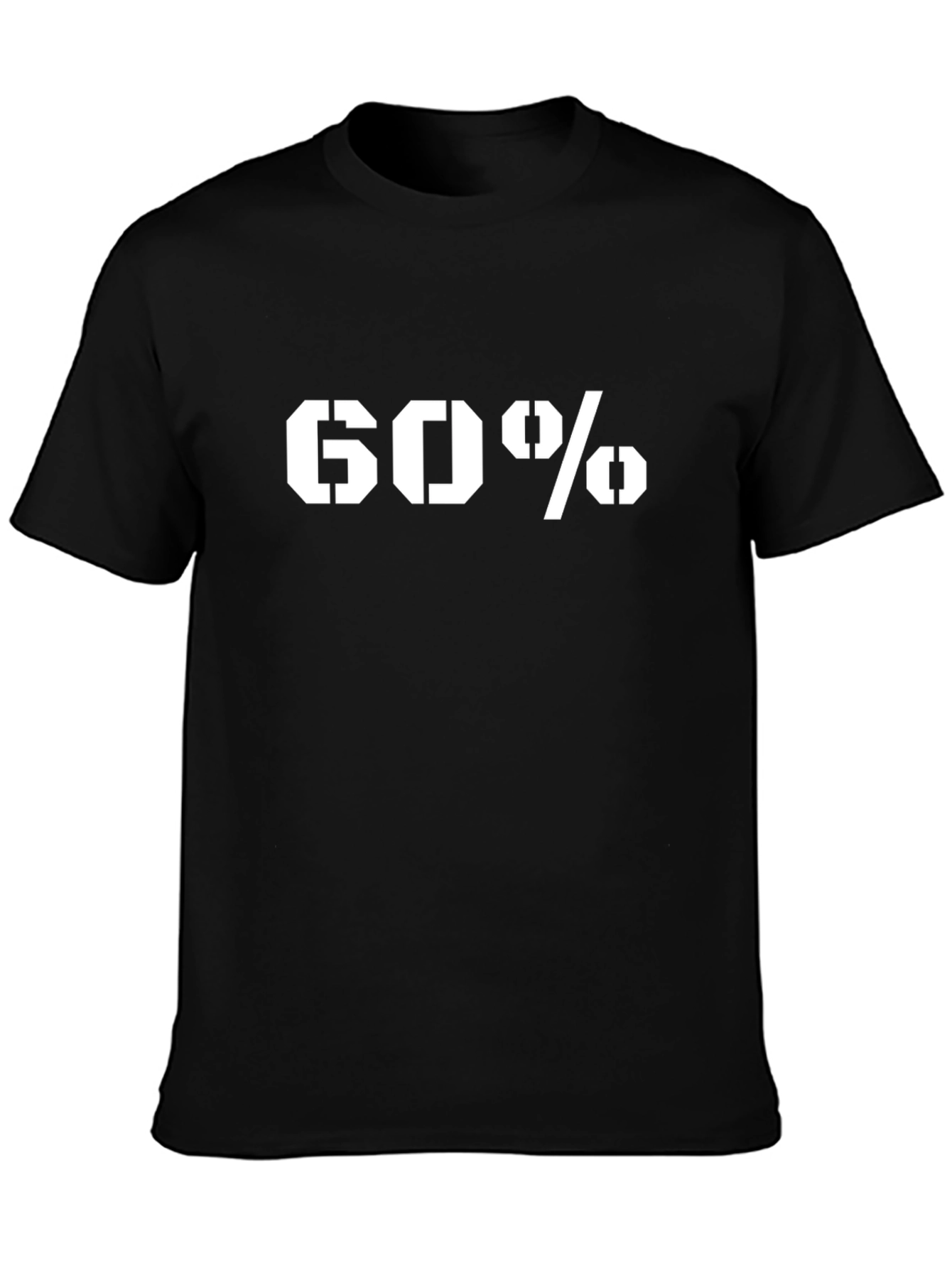 60 Percent Graphic Black T-Shirt - Bold Statement Tee