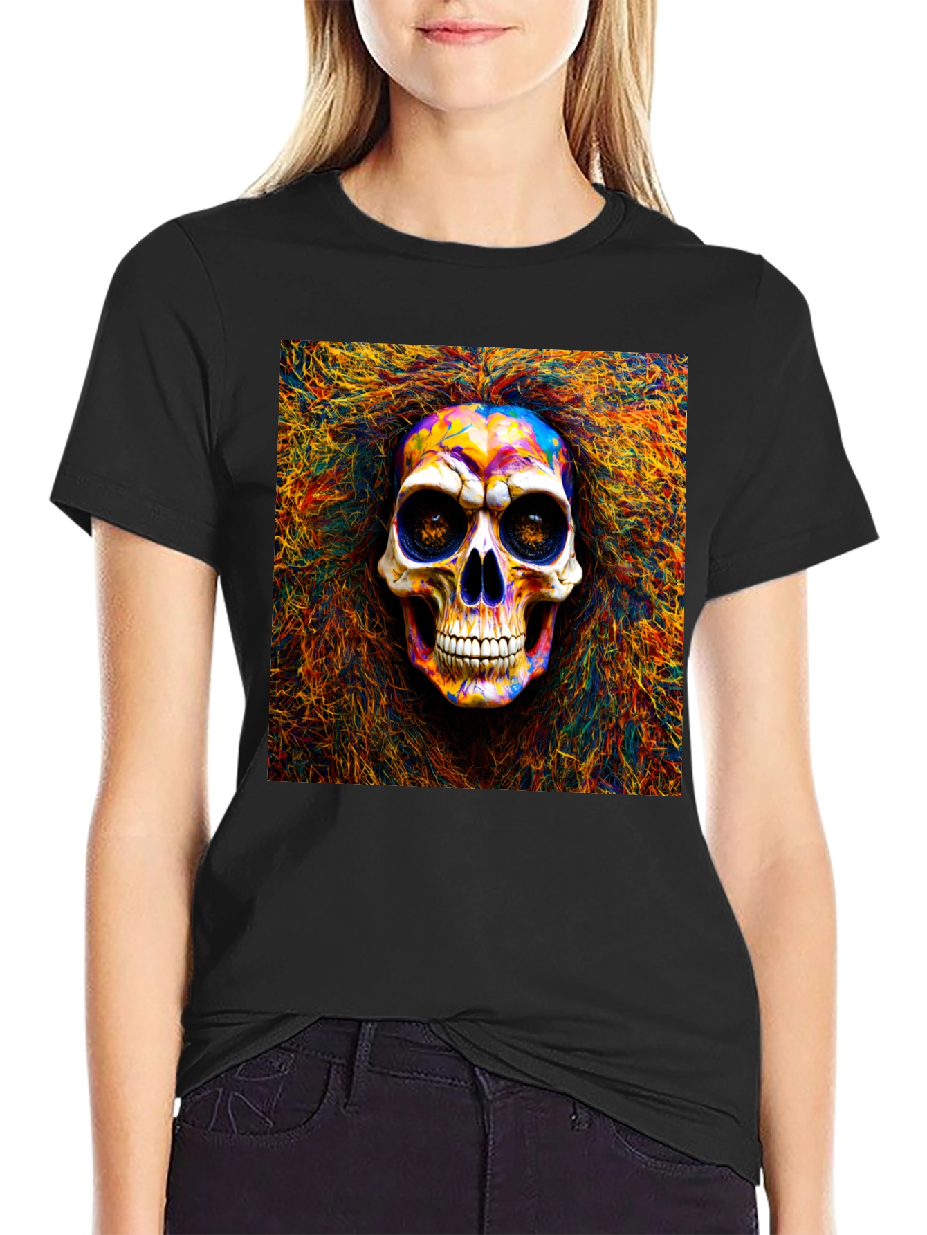 Psychedelic Skull Graphic T-Shirt
