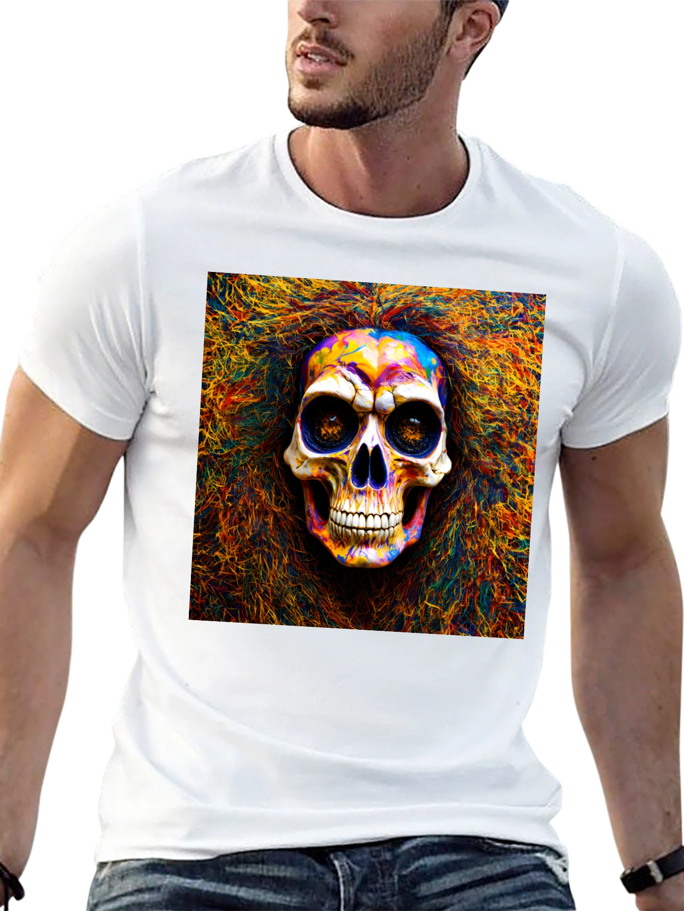 Psychedelic Skull Graphic T-Shirt