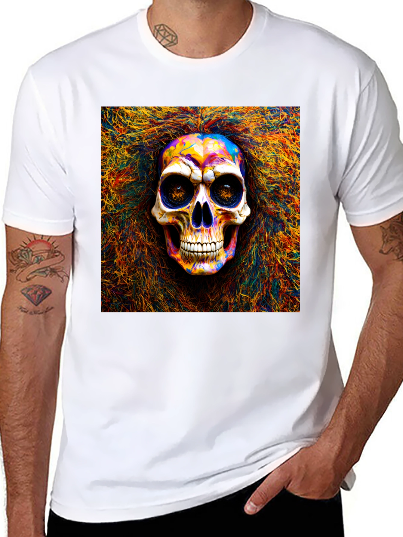 Psychedelic Skull Graphic T-Shirt