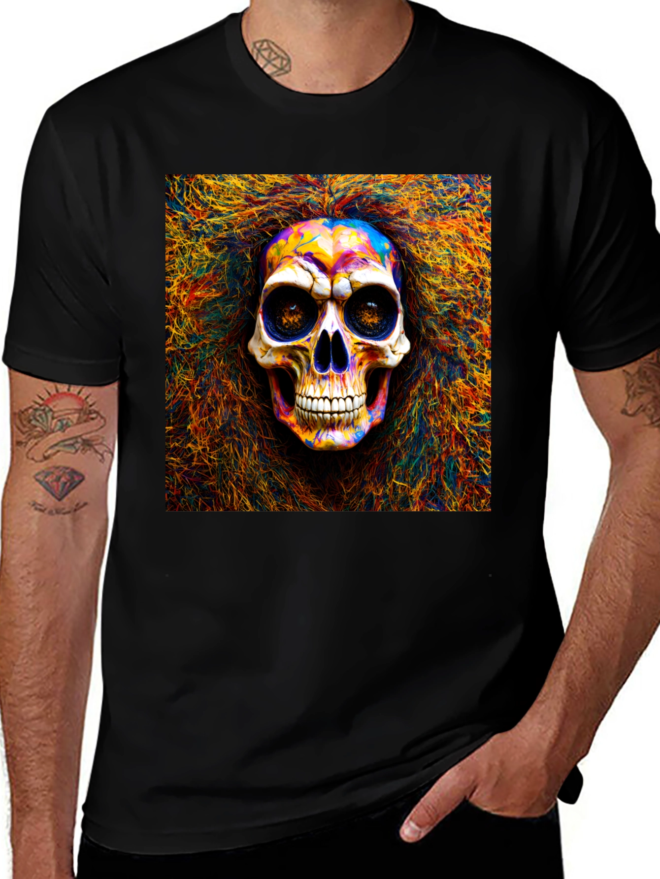 Psychedelic Skull Graphic T-Shirt