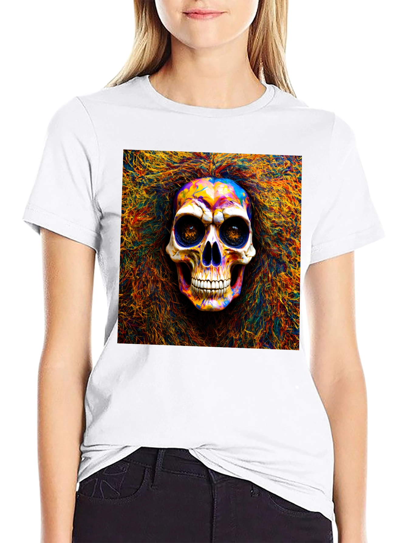 Psychedelic Skull Graphic T-Shirt