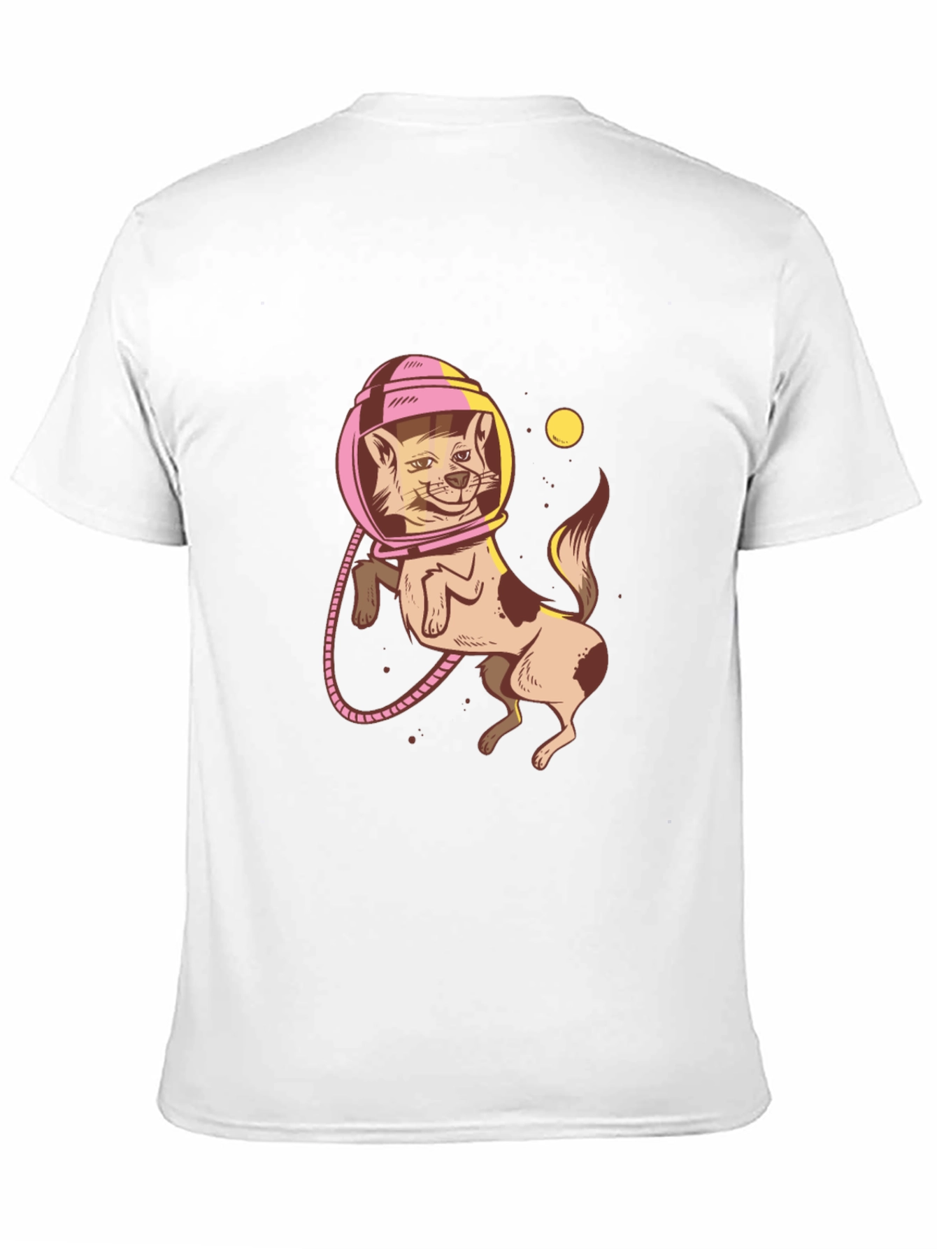 Astronaut Cat Graphic Tee - Trendy Black T-Shirt