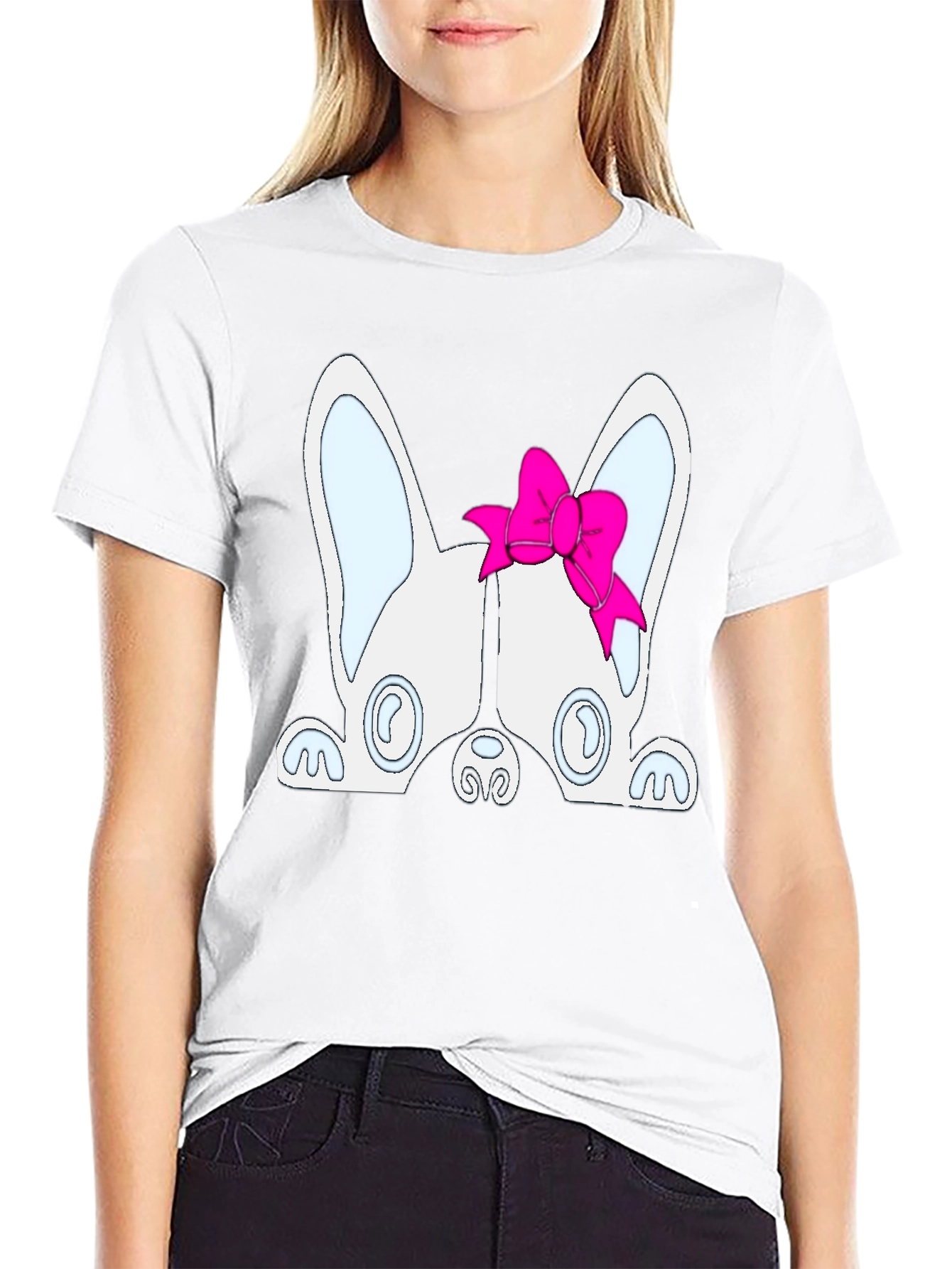Dog with Bow T-Shirt - Cute Puppy Tee