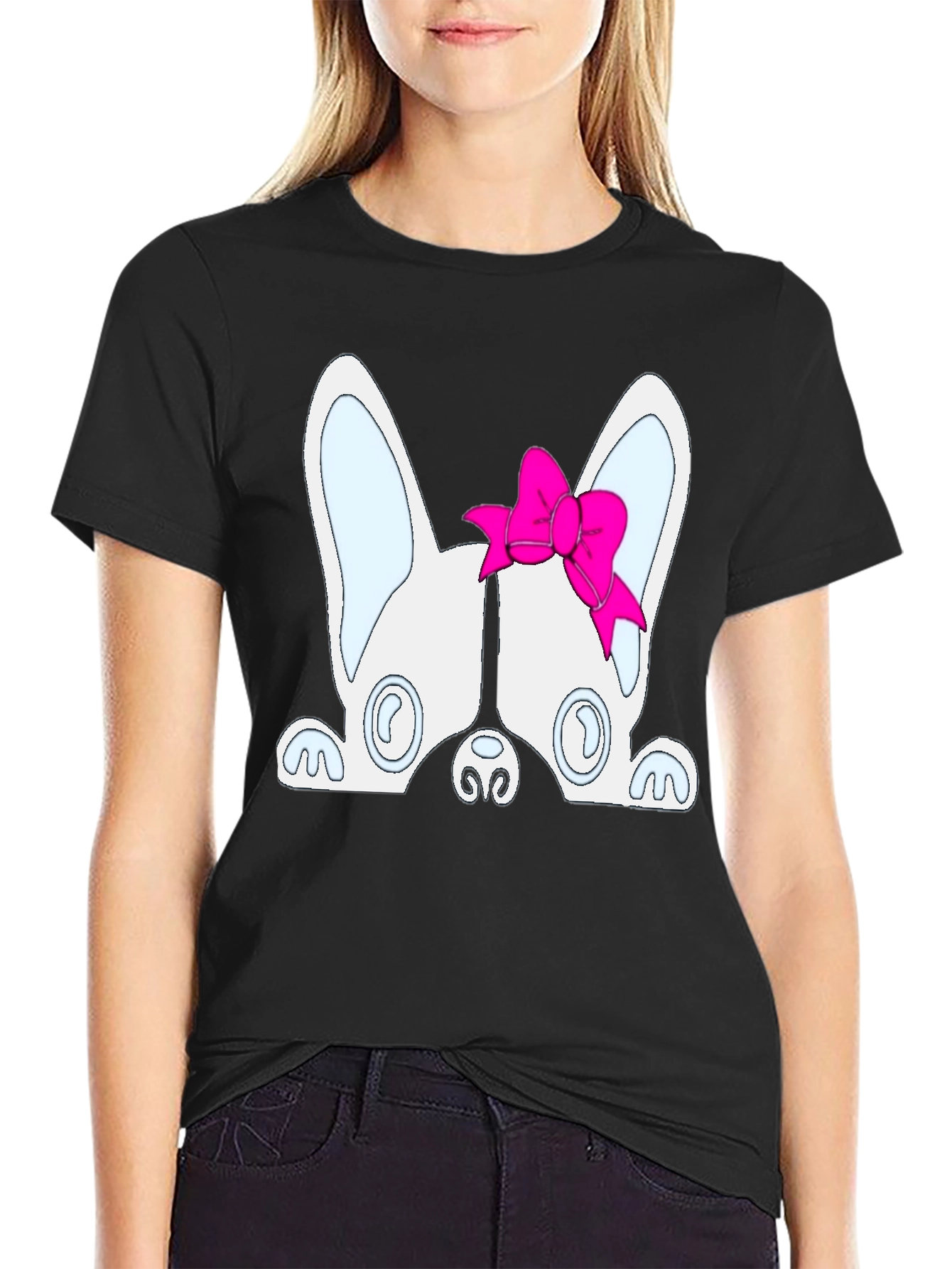 Dog with Bow T-Shirt - Cute Puppy Tee