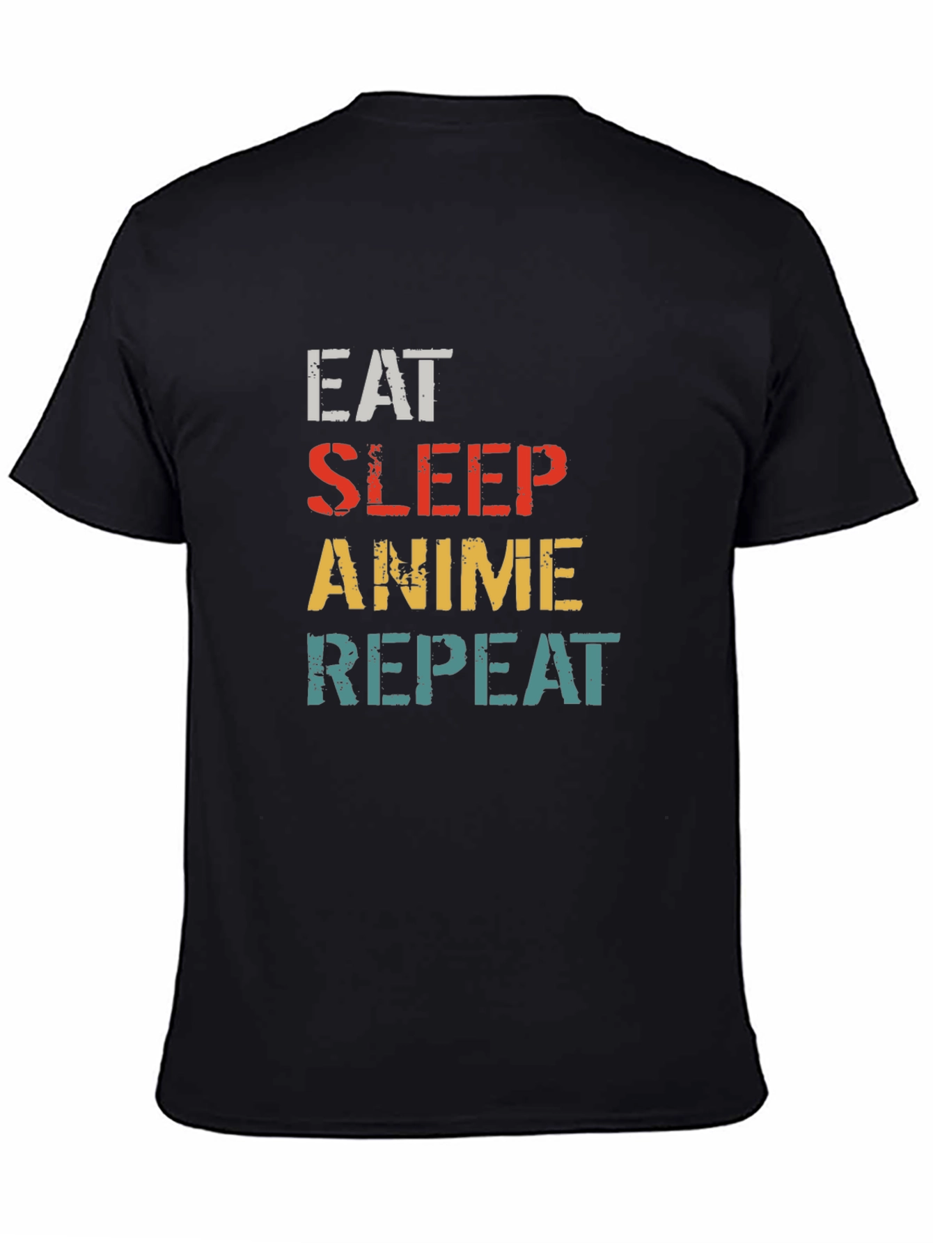 Eat Sleep Anime Repeat Black T-Shirt