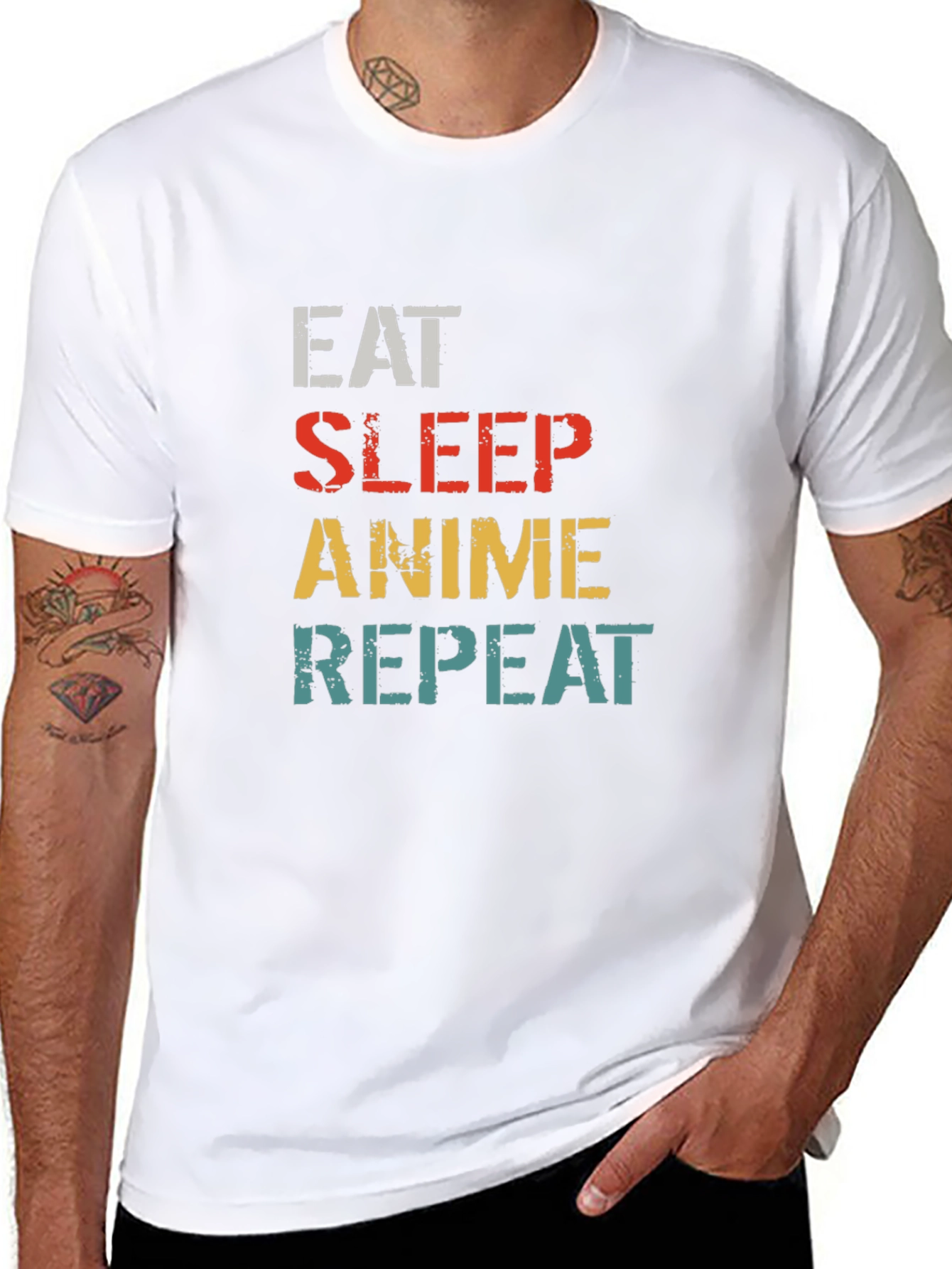 Eat Sleep Anime Repeat Black T-Shirt