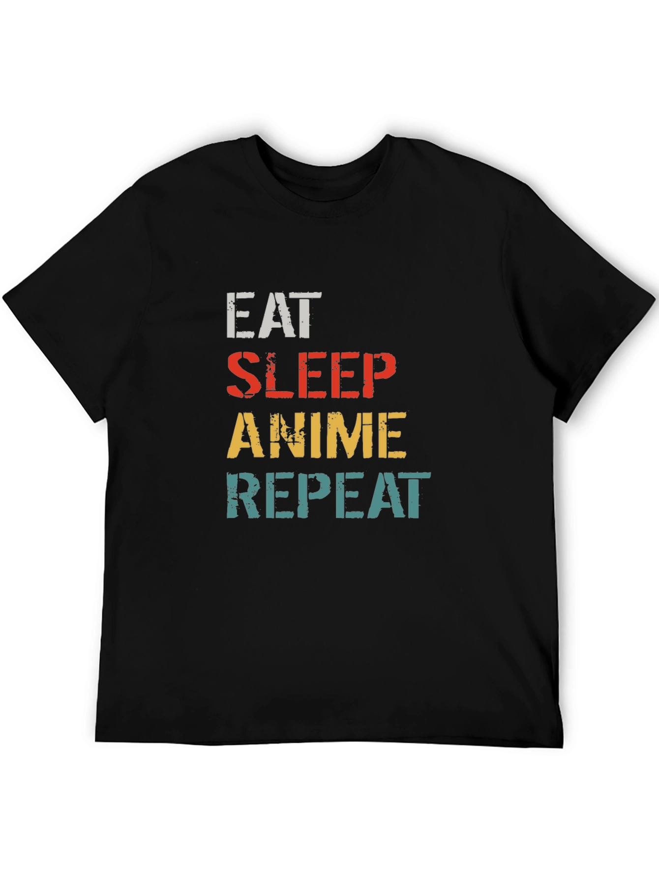 Eat Sleep Anime Repeat Black T-Shirt