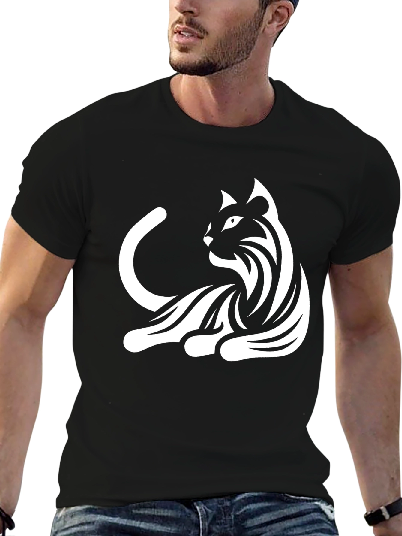 Cool Cat Graphic T-Shirt - Black