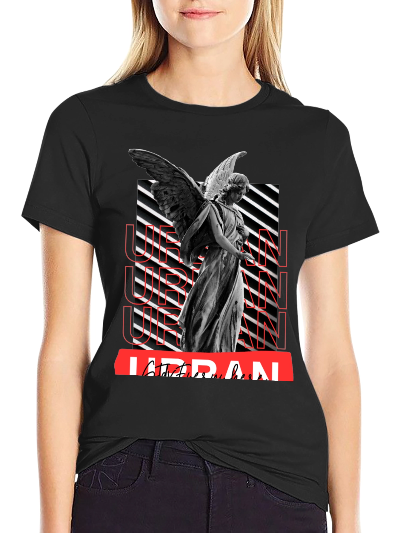Urban Angel Graphic T-Shirt - Trendy Streetwear