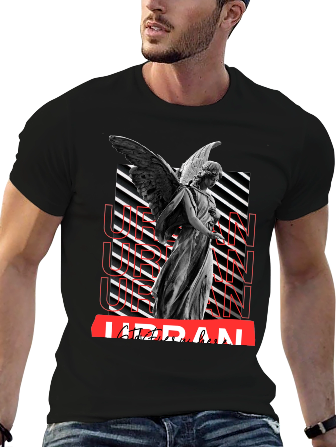 Urban Angel Graphic T-Shirt - Trendy Streetwear
