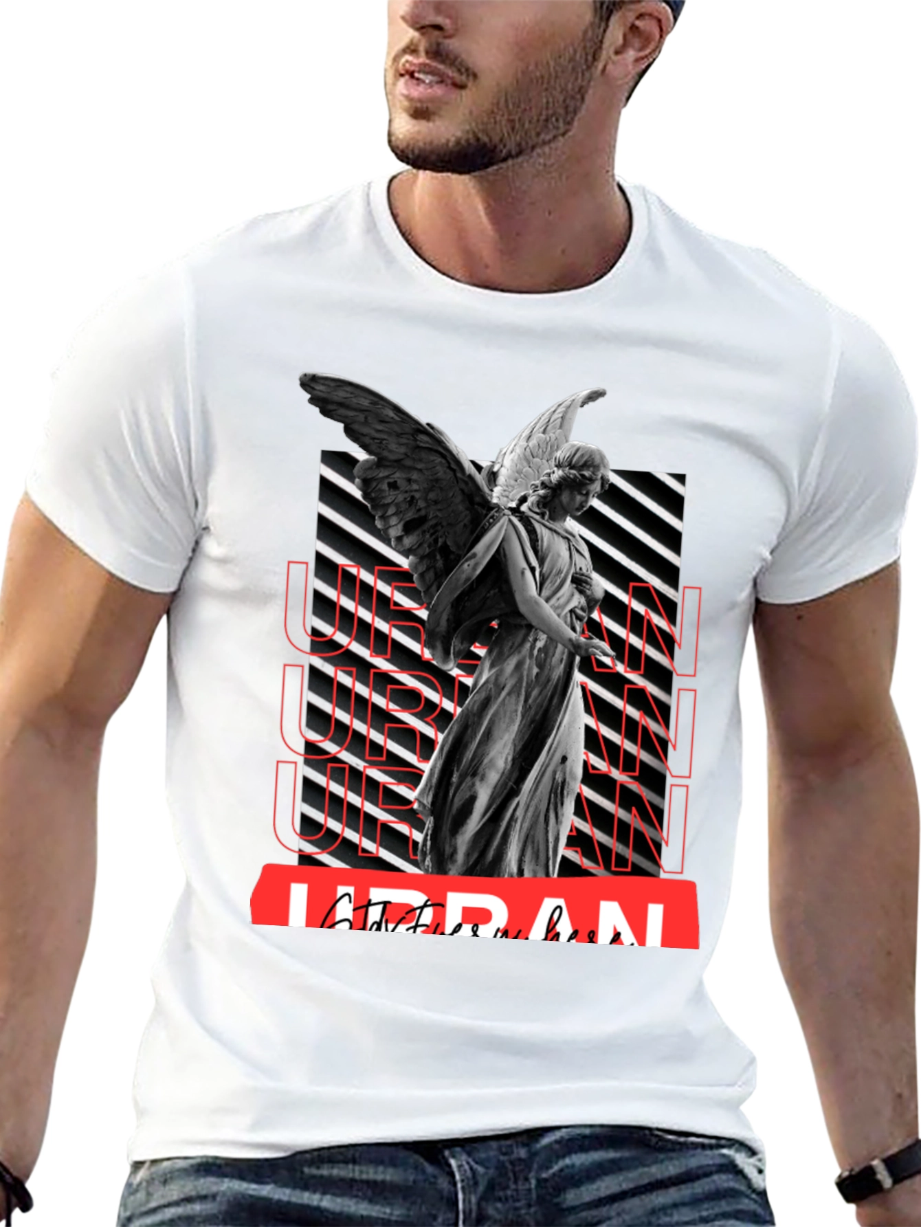 Urban Angel Graphic T-Shirt - Trendy Streetwear