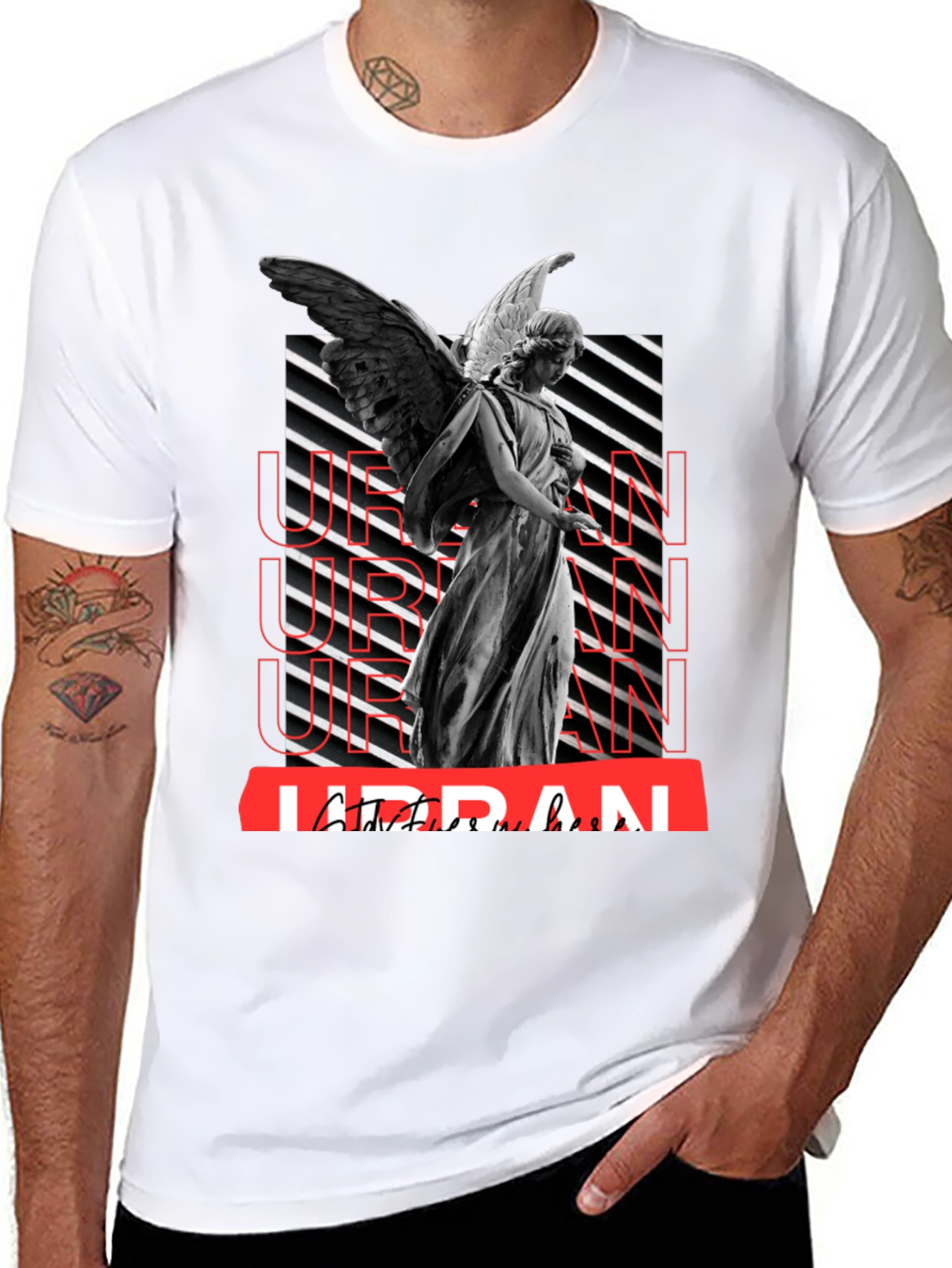 Urban Angel Graphic T-Shirt - Trendy Streetwear