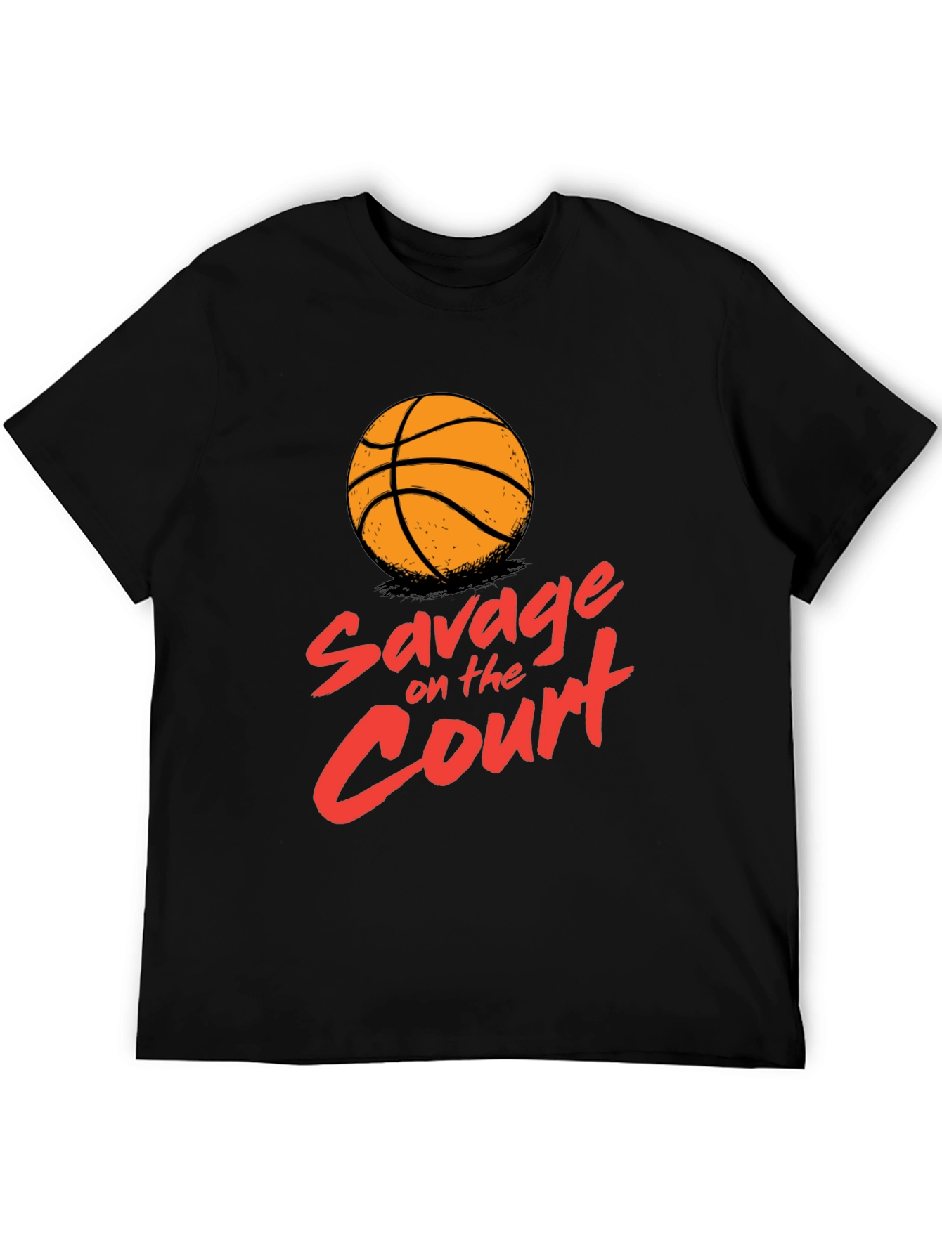 Savage On The Court Basketball Graphic T-Shirt