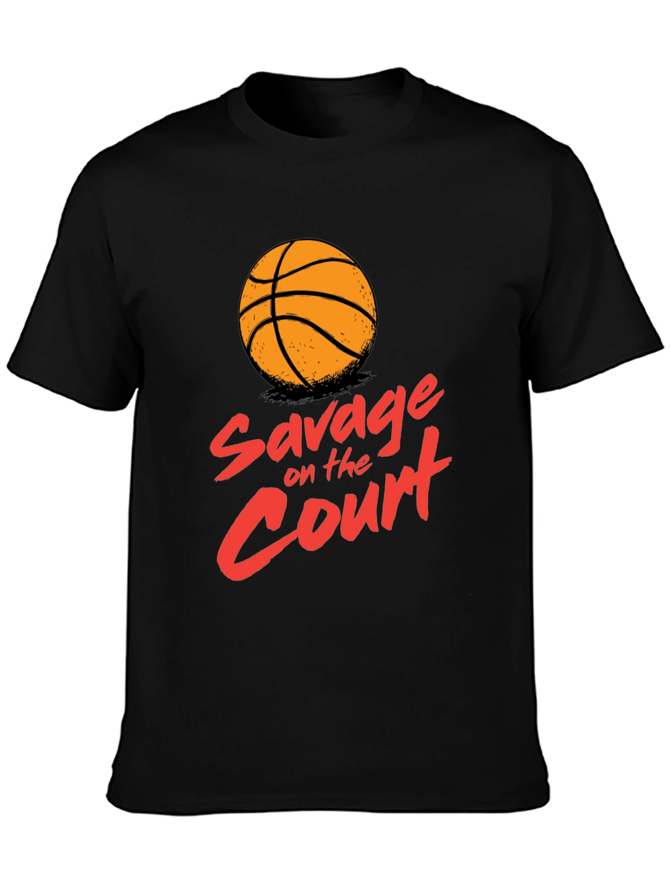 Savage On The Court Basketball Graphic T-Shirt