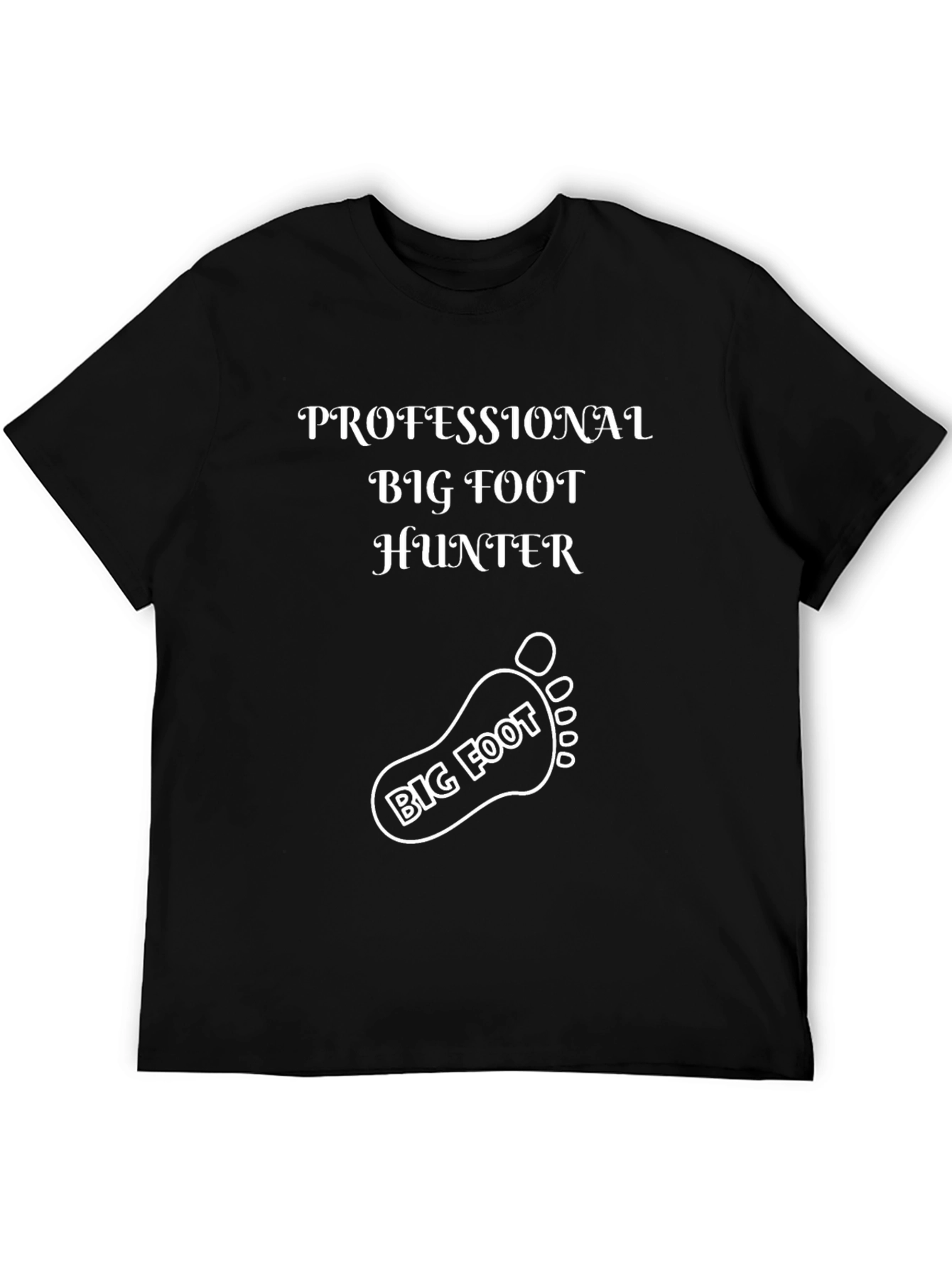 Professional Bigfoot Hunter Black Graphic Tee
