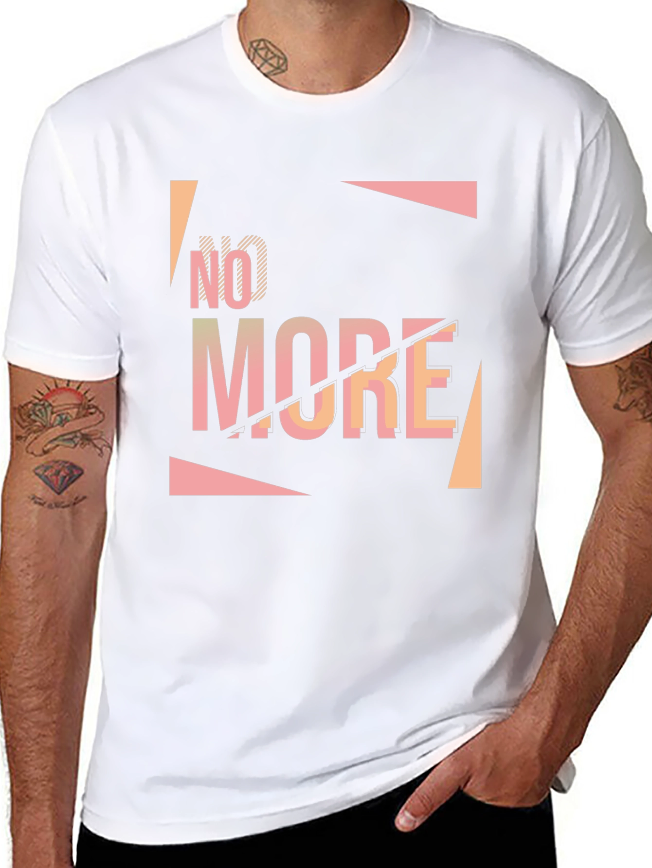 Edgy No More Graphic Black T-Shirt