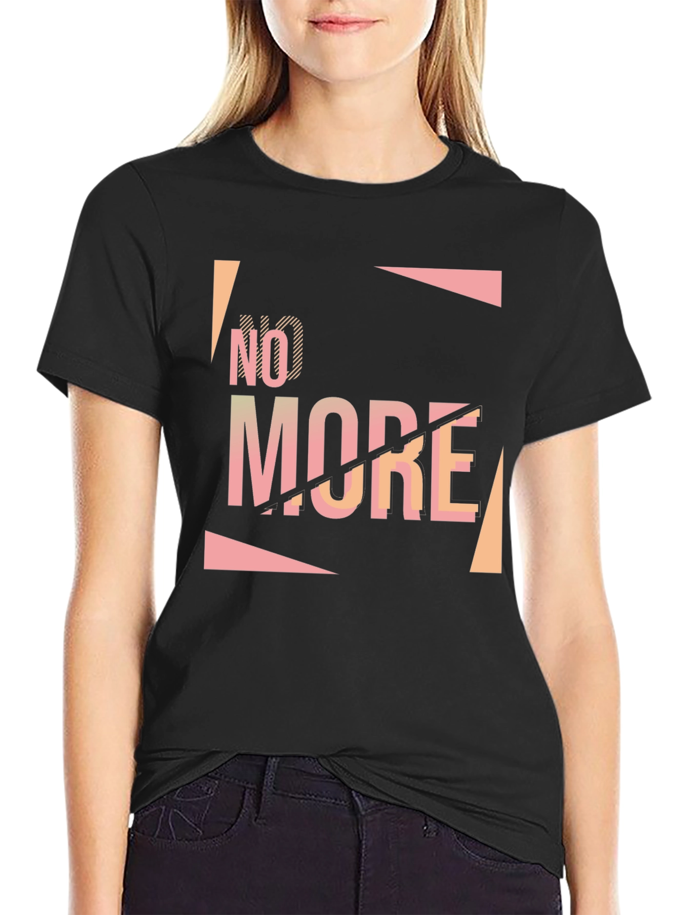 Edgy No More Graphic Black T-Shirt