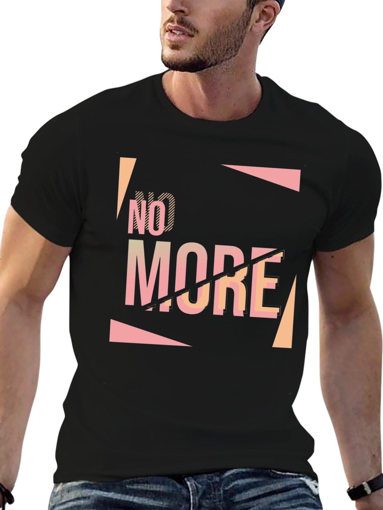 Edgy No More Graphic Black T-Shirt