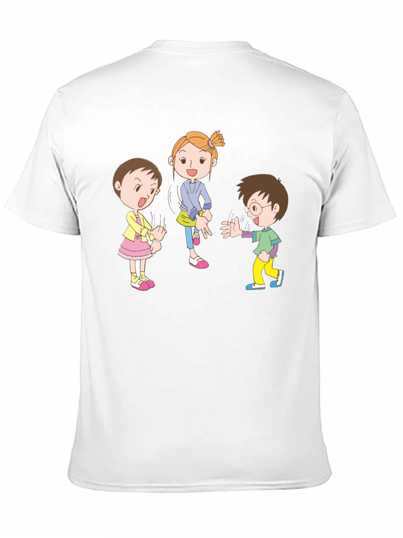 Cartoon Kids Black Cotton Graphic Tee