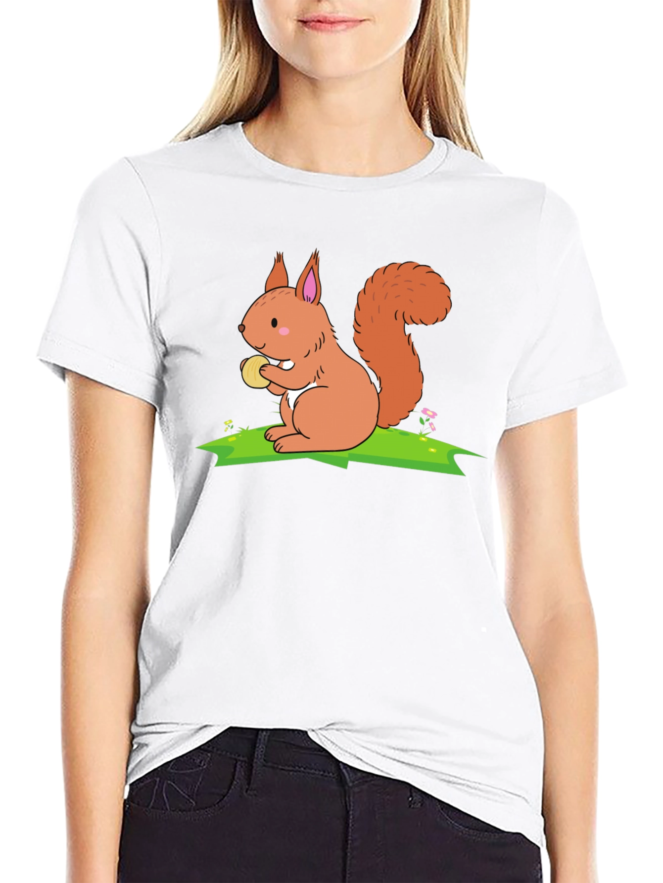 Squirrel Graphic T-Shirt - Black Cotton Tee