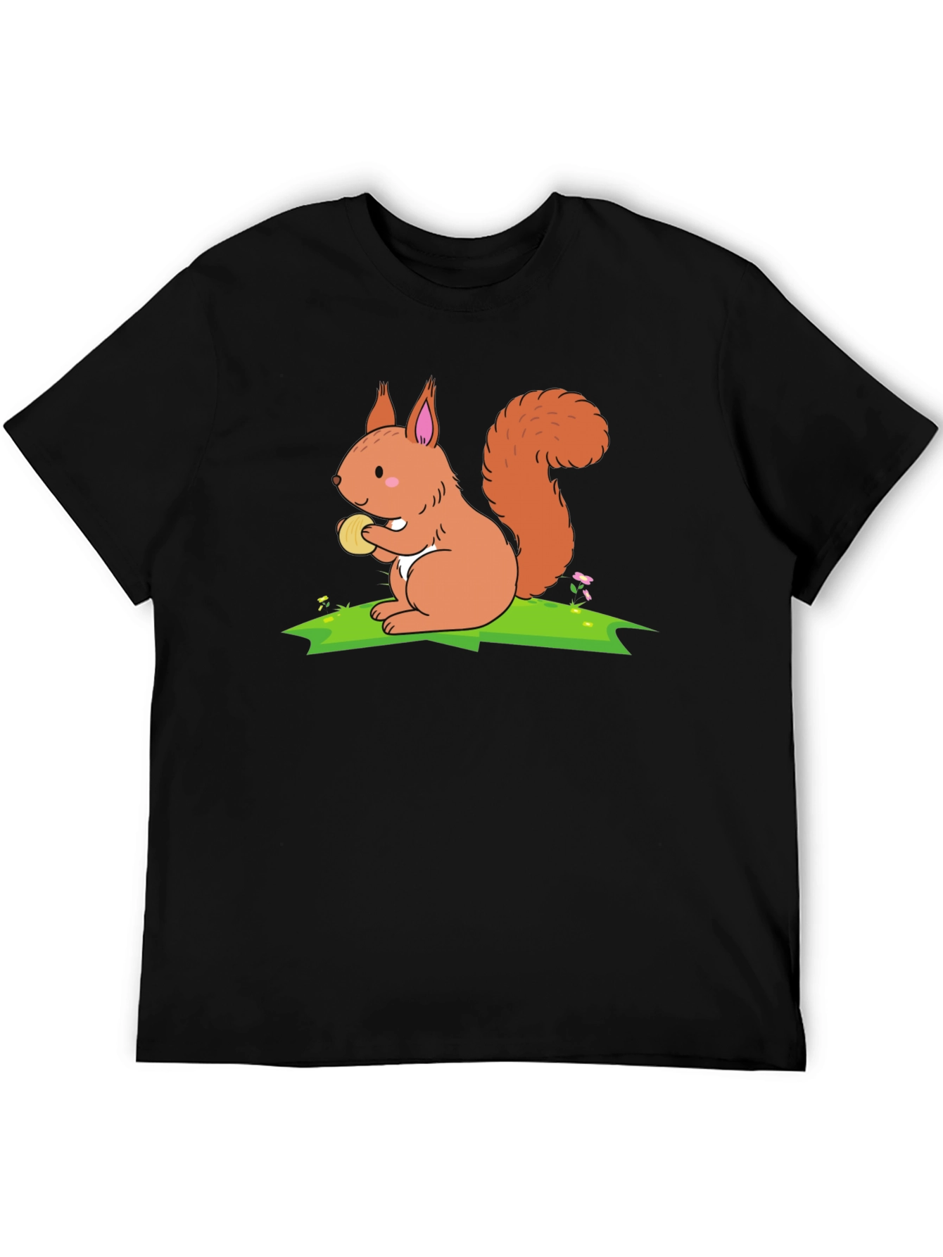 Squirrel Graphic T-Shirt - Black Cotton Tee