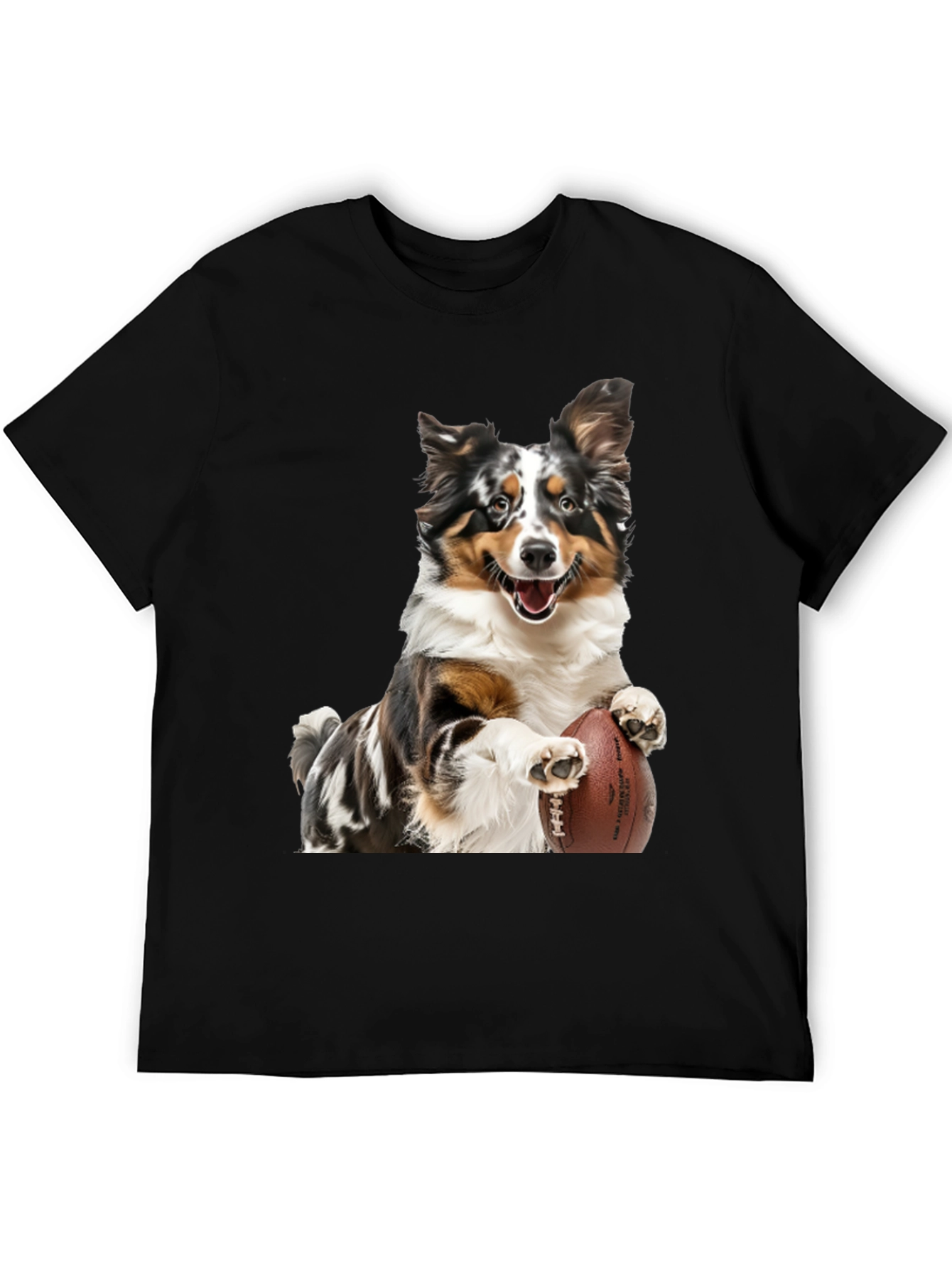 Dog Football T-Shirt: Australian Shepherd Design