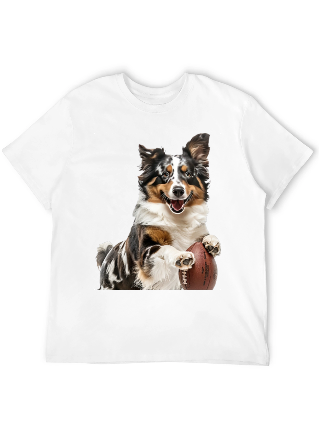 Dog Football T-Shirt: Australian Shepherd Design