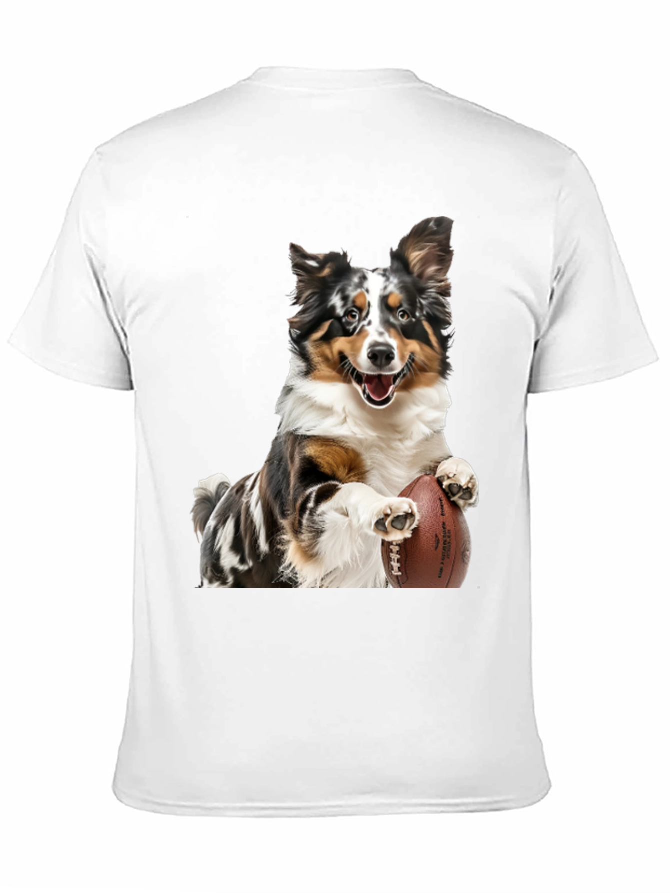 Dog Football T-Shirt: Australian Shepherd Design