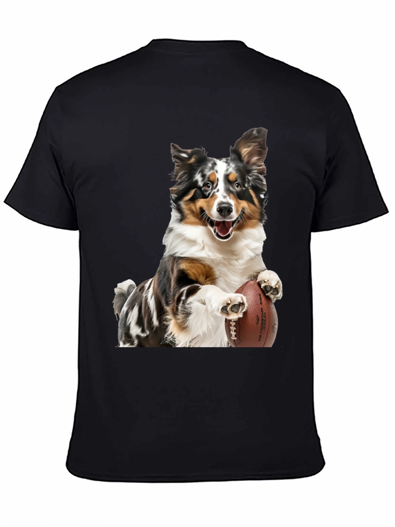 Dog Football T-Shirt: Australian Shepherd Design