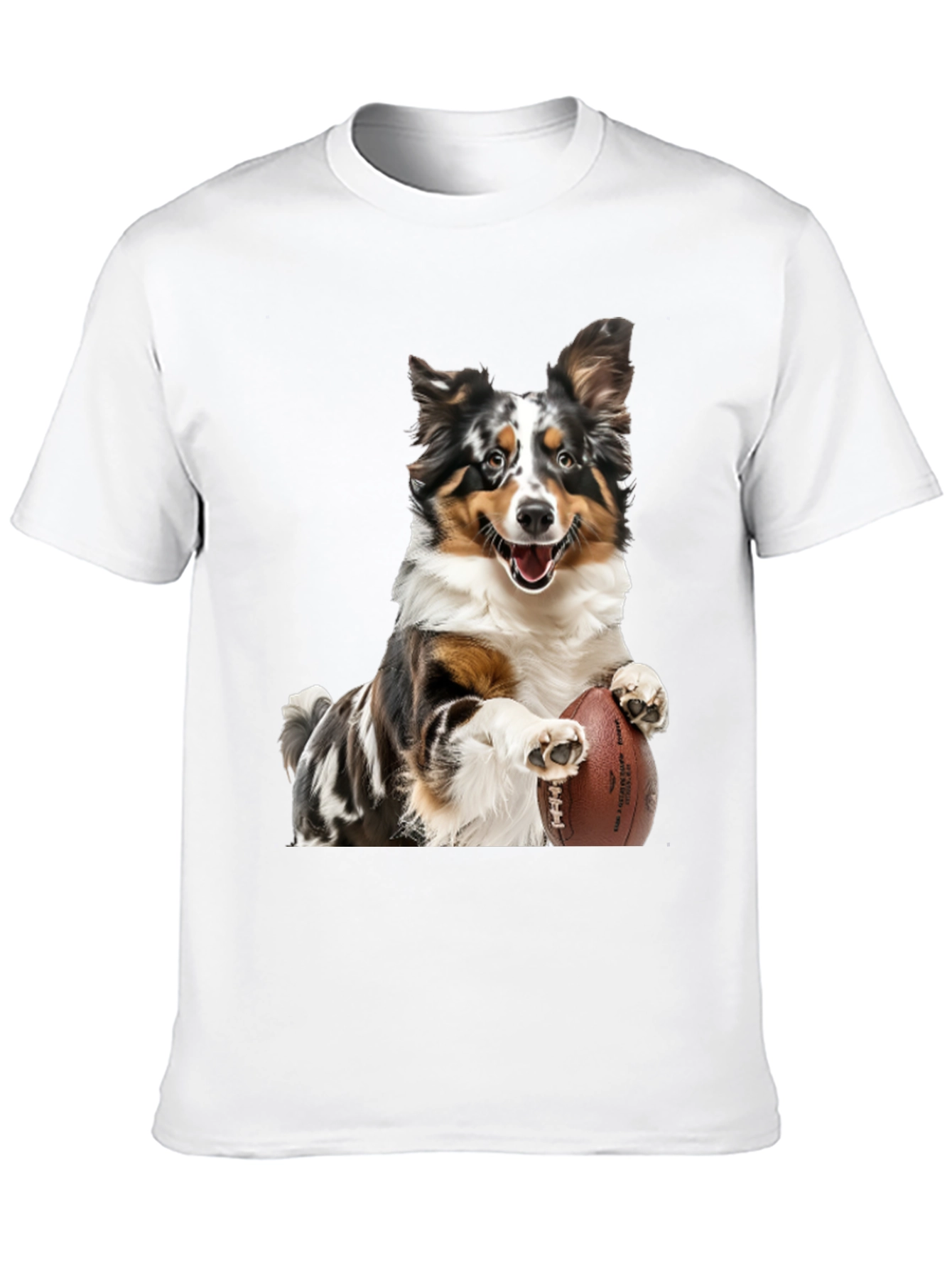 Dog Football T-Shirt: Australian Shepherd Design