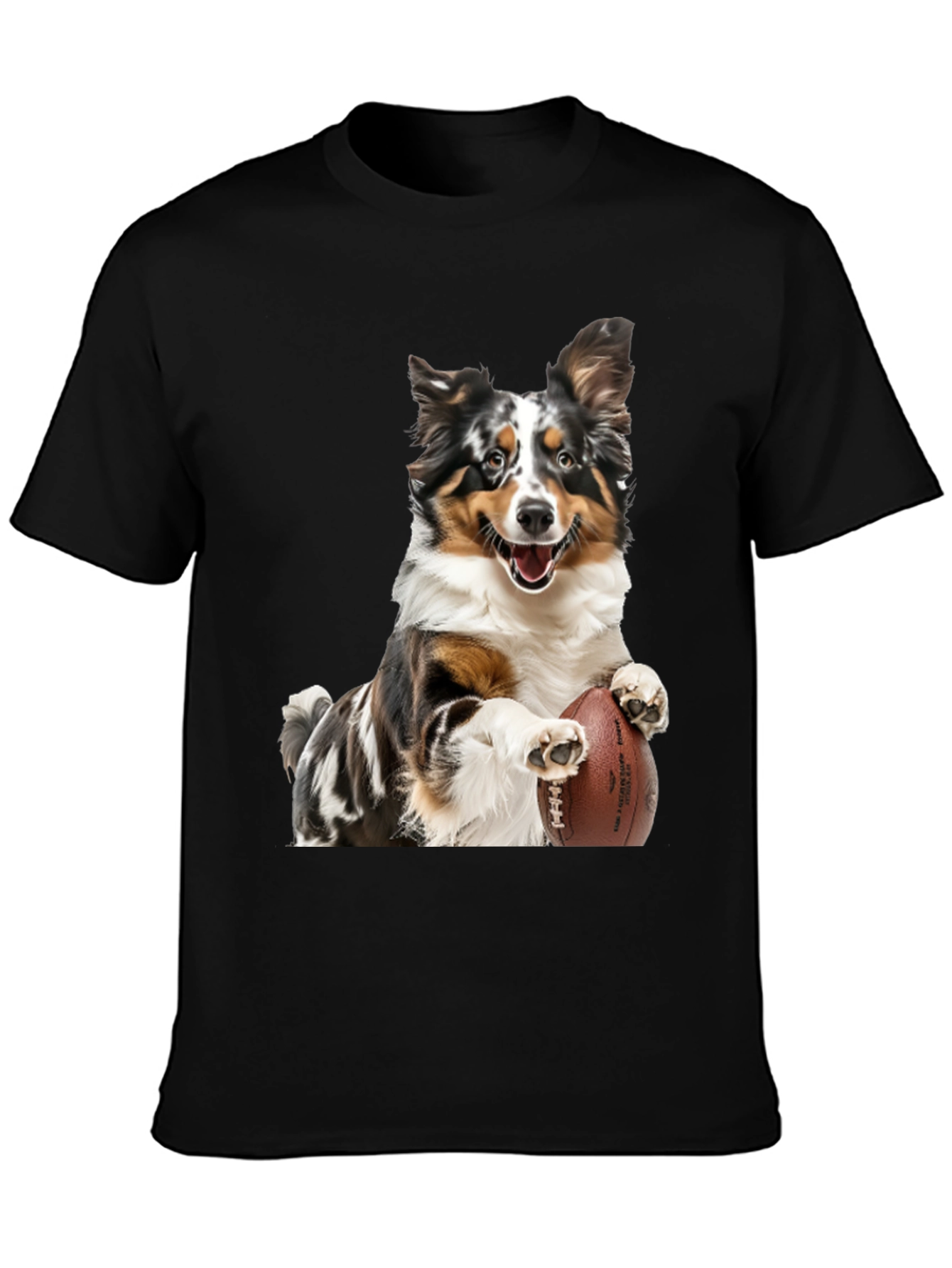 Dog Football T-Shirt: Australian Shepherd Design