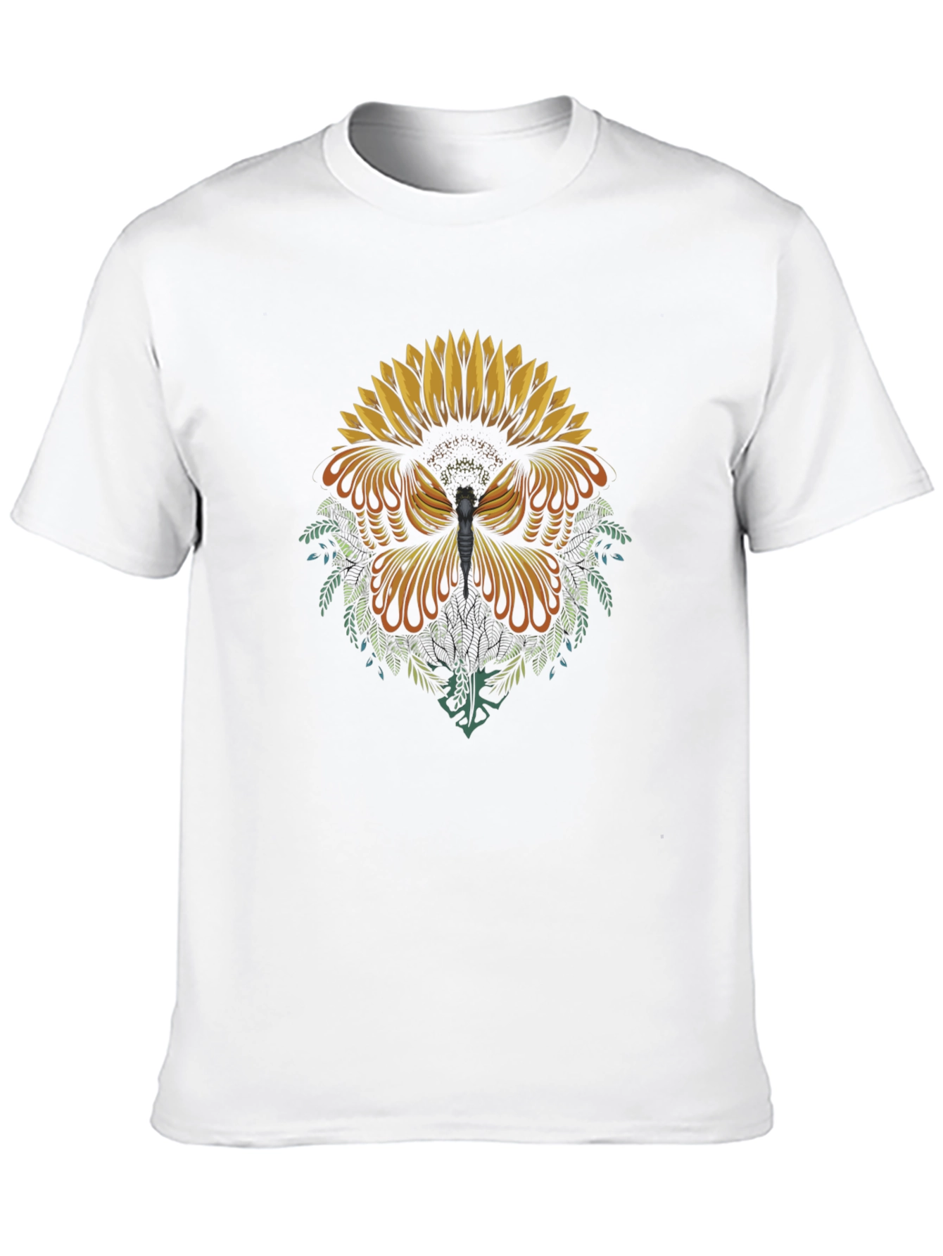Sunflower Butterfly Graphic Tee - Black Cotton Blend