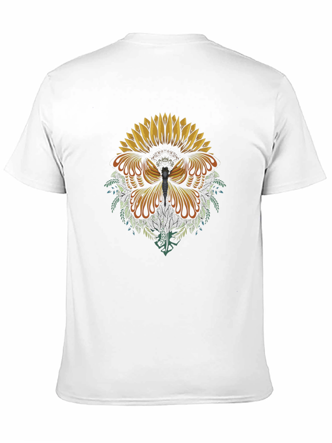 Sunflower Butterfly Graphic Tee - Black Cotton Blend