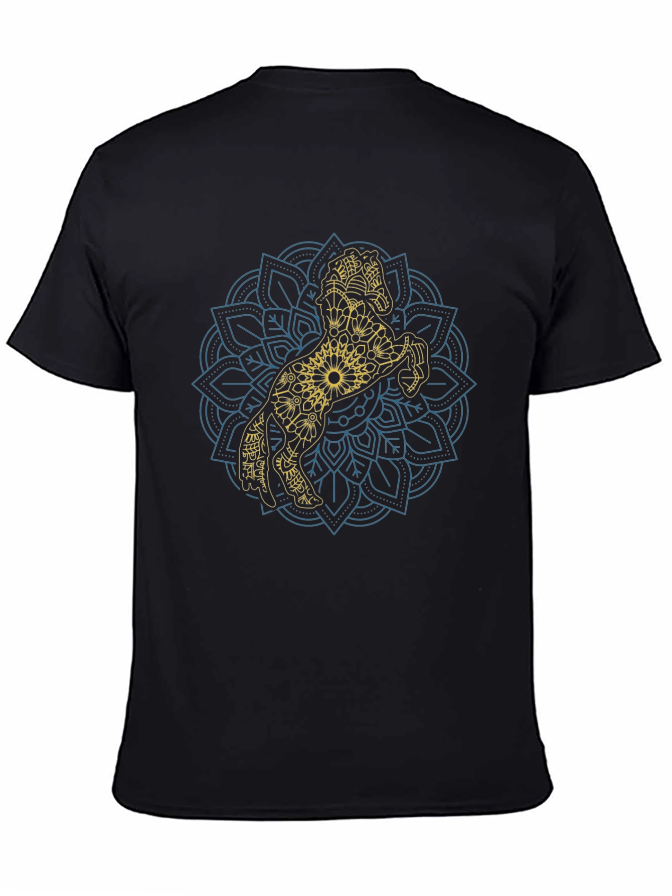 Horse Mandala Graphic Tee - Black Cotton T-Shirt