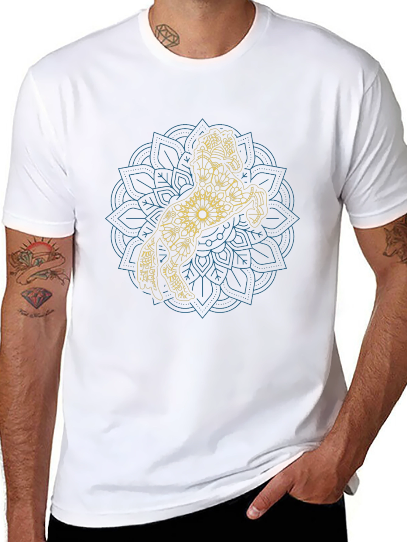 Horse Mandala Graphic Tee - Black Cotton T-Shirt