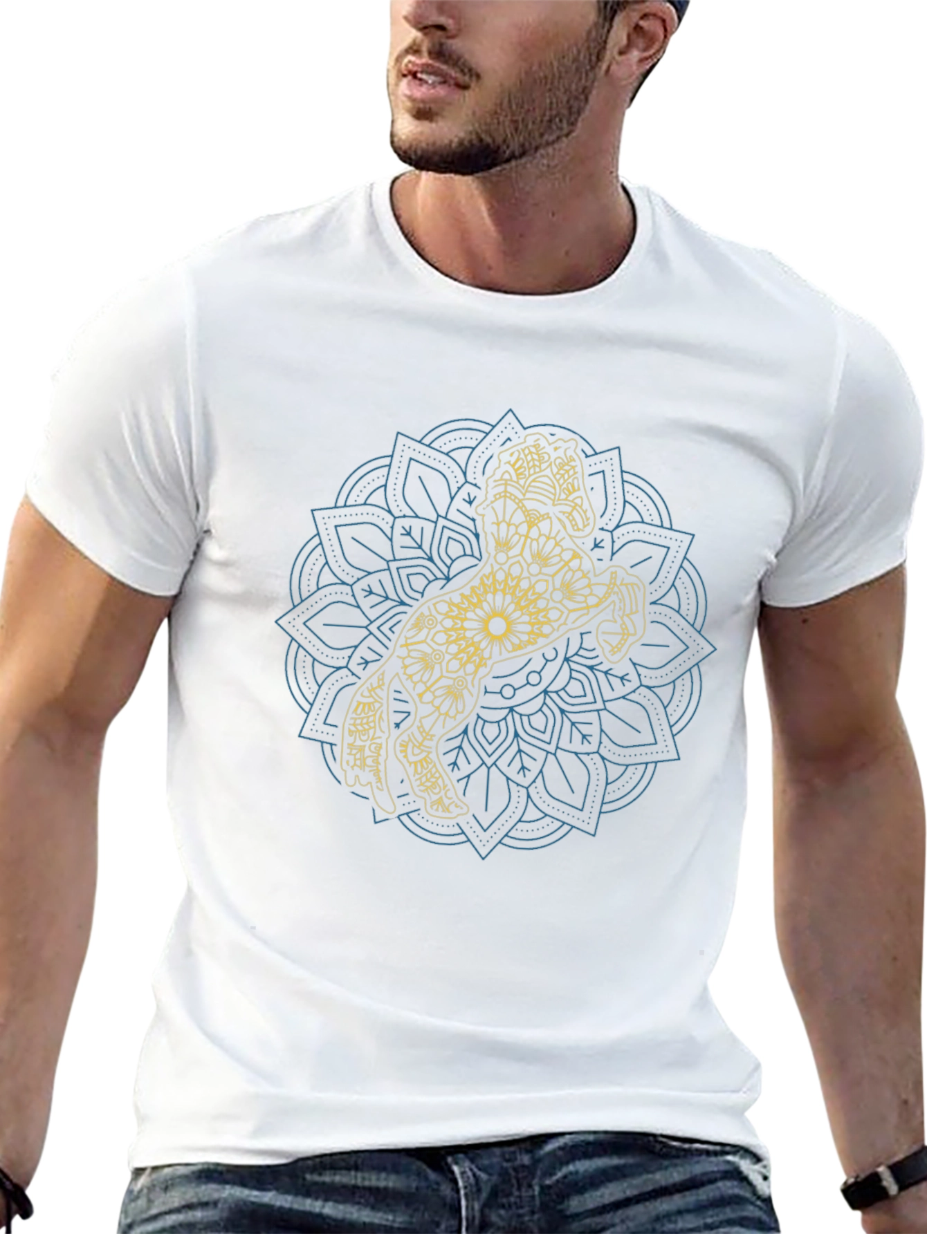 Horse Mandala Graphic Tee - Black Cotton T-Shirt