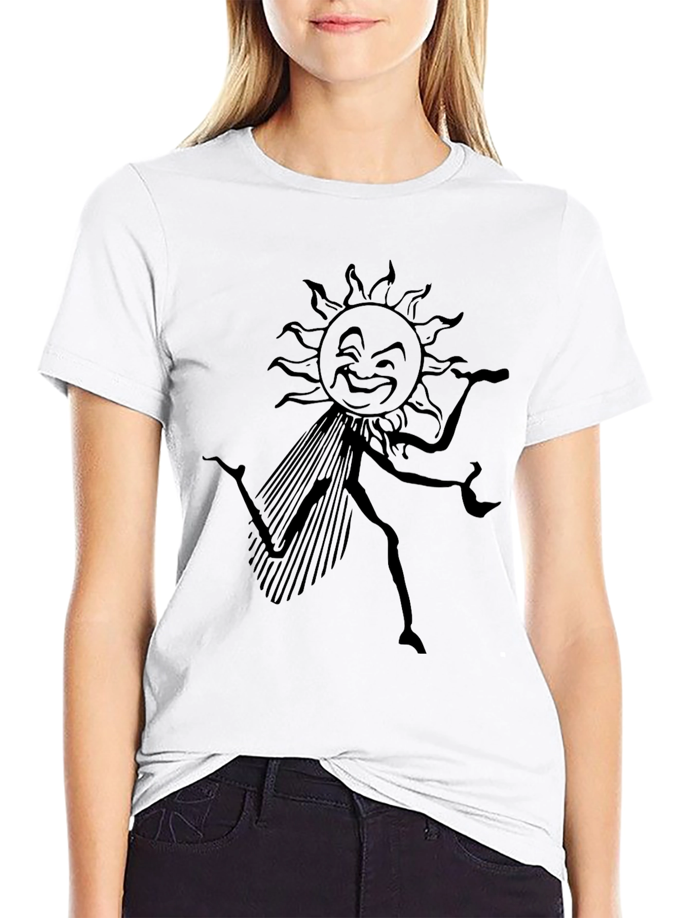 Dancing Sun Graphic Tee - Black