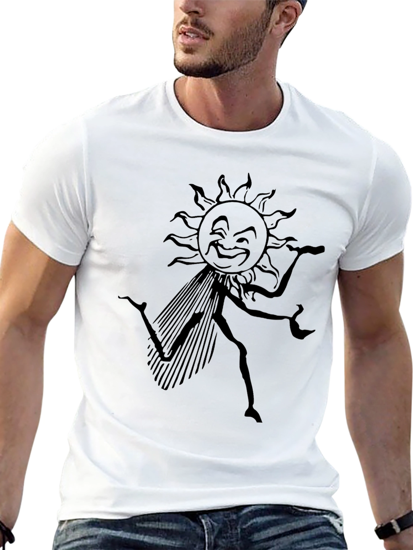Dancing Sun Graphic Tee - Black
