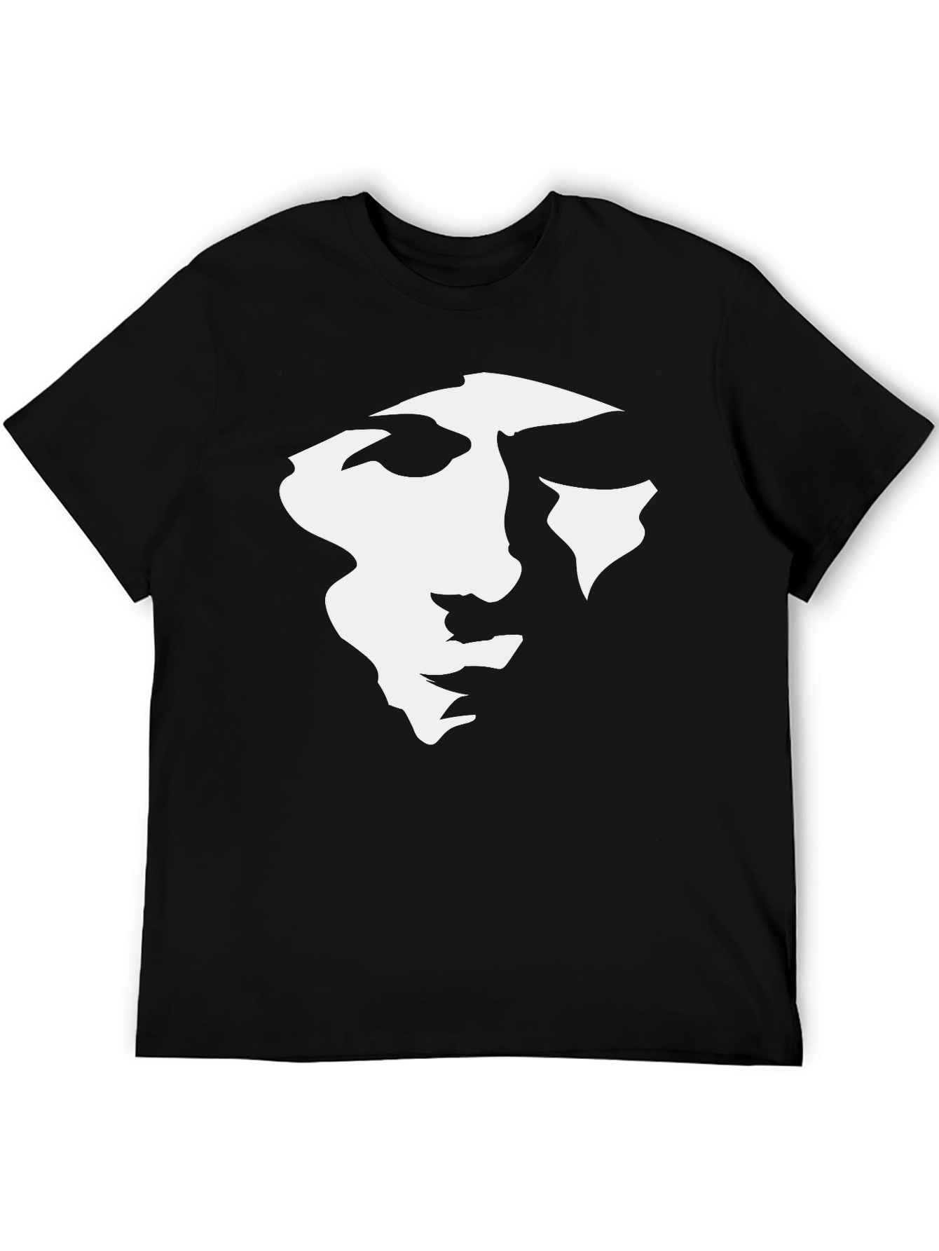 Abstract Face Graphic Black T-Shirt