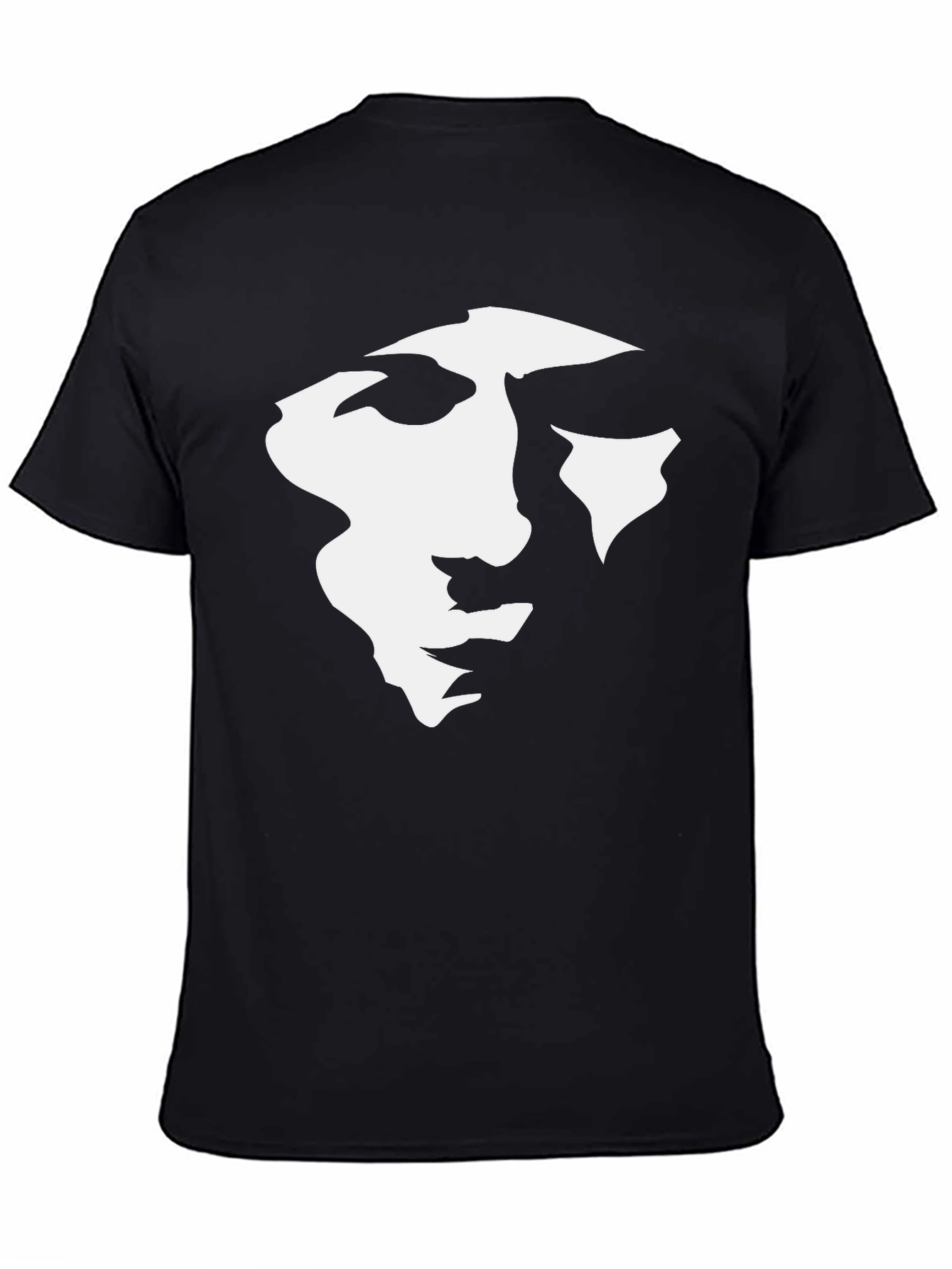 Abstract Face Graphic Black T-Shirt