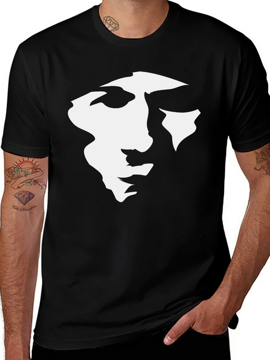 Abstract Face Graphic Black T-Shirt