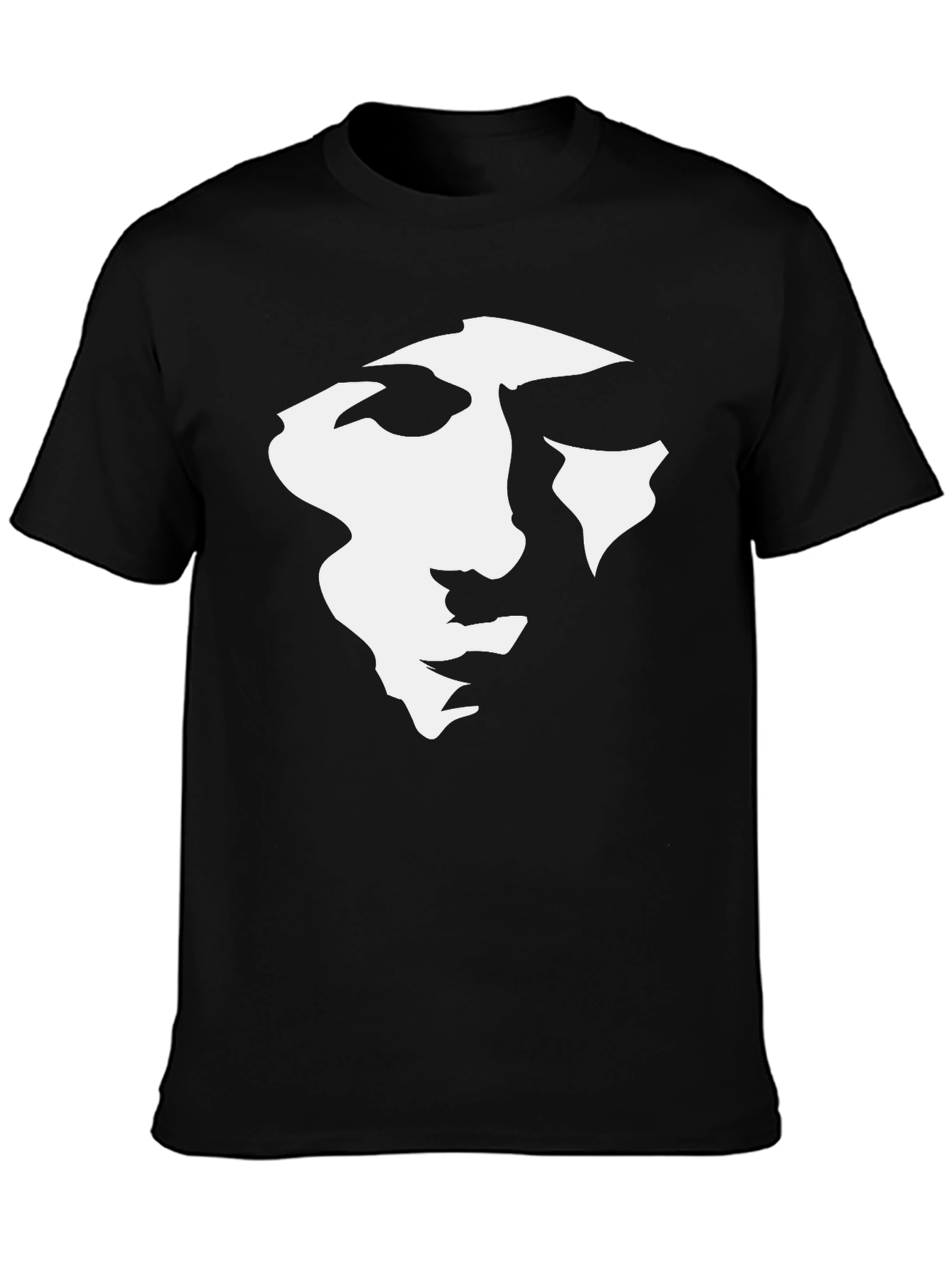 Abstract Face Graphic Black T-Shirt