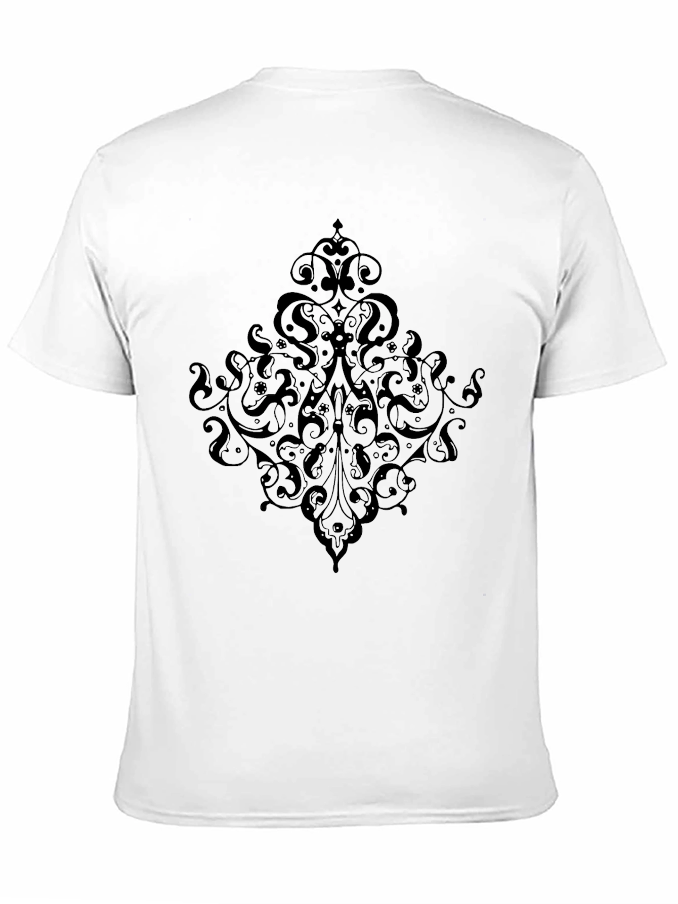 Elegant Black T-Shirt with Ornate Design